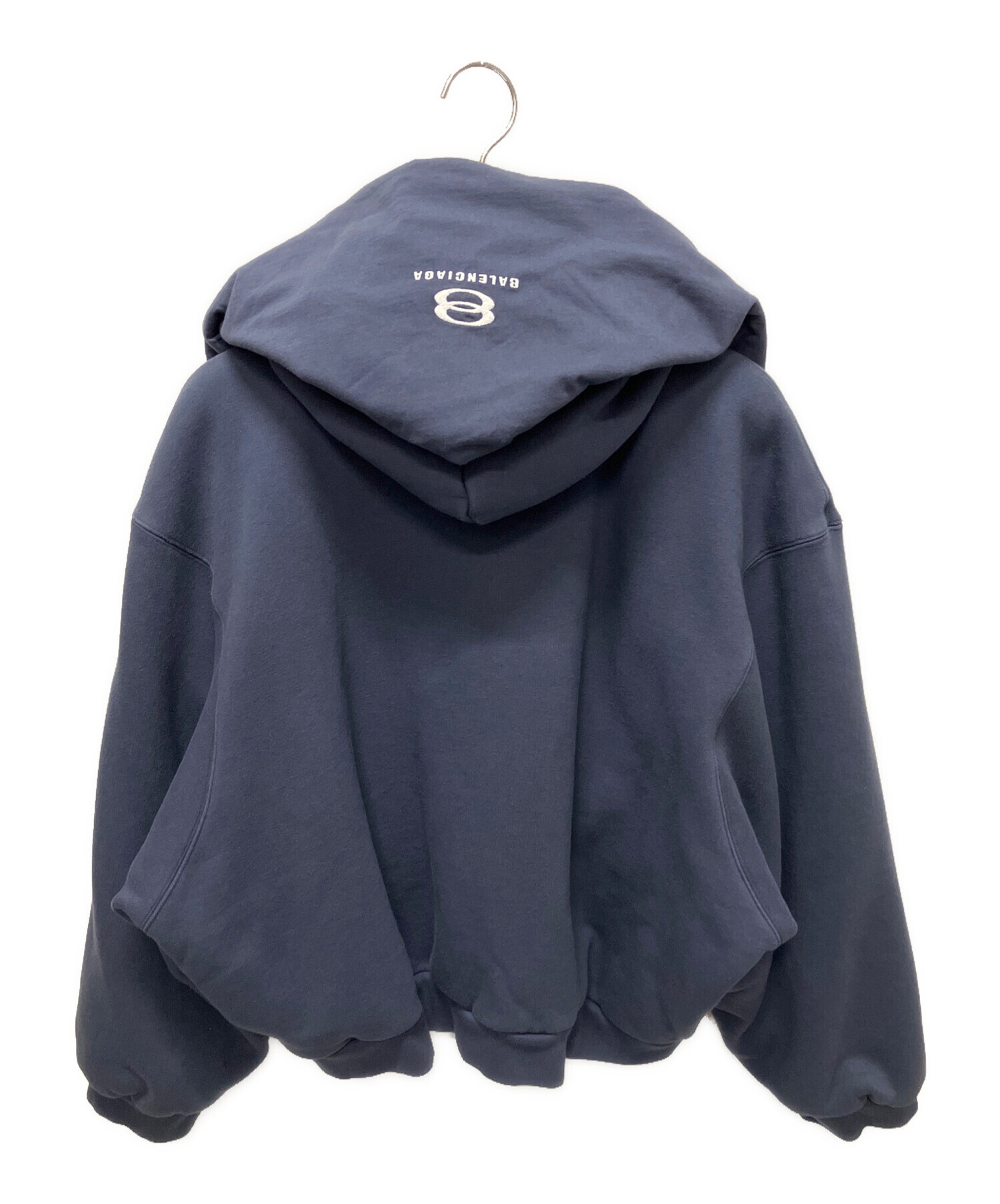 正規品　BALENCIAGA ネイビー パーカー BONJOUR サイズxs 中古・古着通販】BALENCIAGA (バレンシアガ) キャンペーンロゴ プル