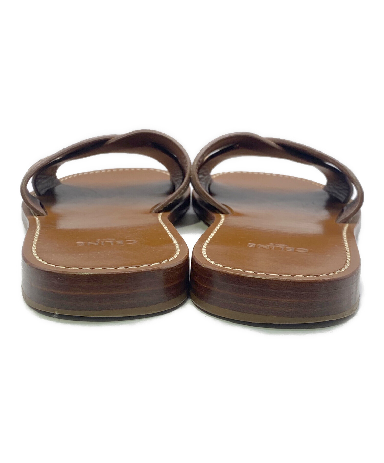 CELINE サンダル　37サイズ　ブラウン 中古・古着通販】CELINE (セリーヌ) パイソンベルトサンダル ブラウン