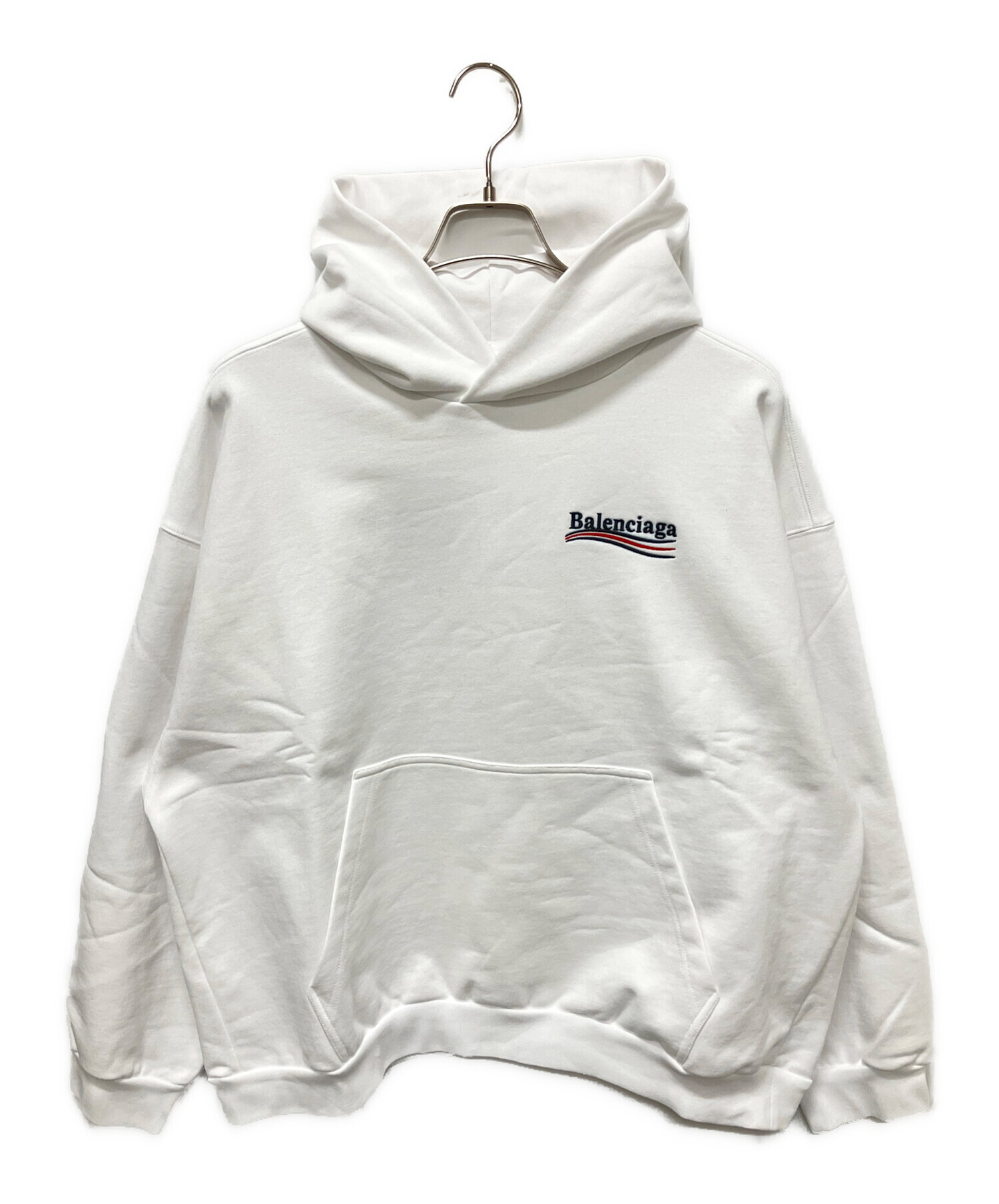 最終値下げ　BALENCIAGA ホワイトパーカー サイズ2 中古・古着通販】BALENCIAGA (バレンシアガ) キャンペンロゴフーディ