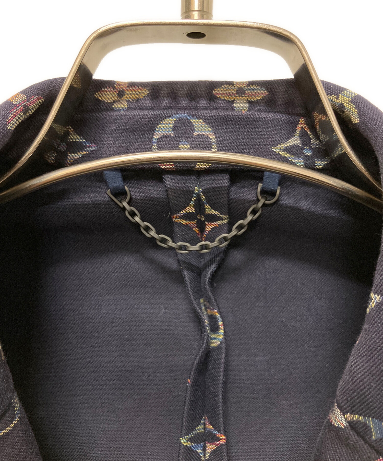 louisvuitton☆シングル2Bスーツ/紺/裏地ヴィヴィエンヌused品 louisvuitton☆ピークドラベルシングル2Bスーツ紺/サイズ54/非売品
