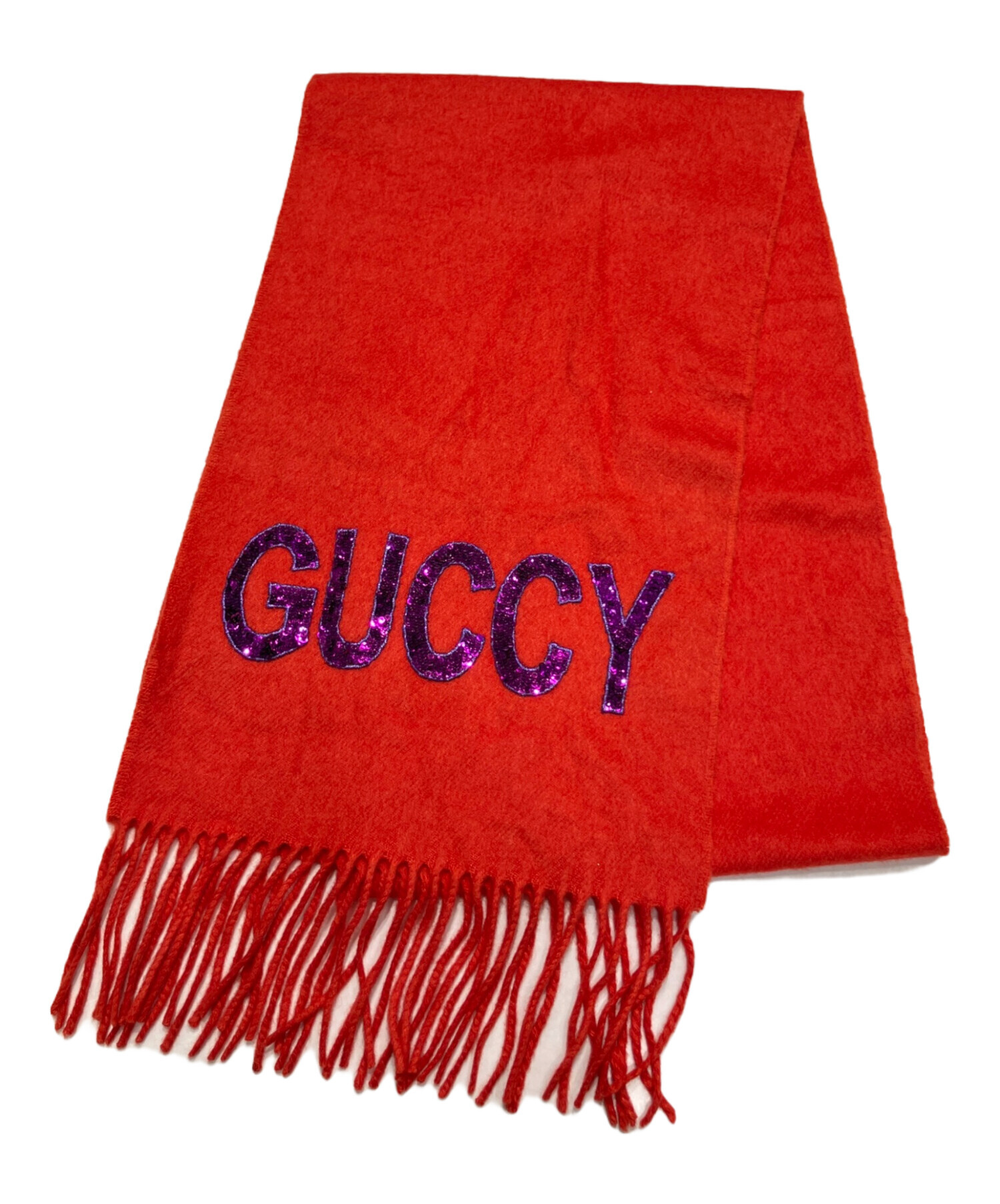 中古・古着通販】GUCCI (グッチ) カシミヤ混 GUCCYスパンコールロゴ