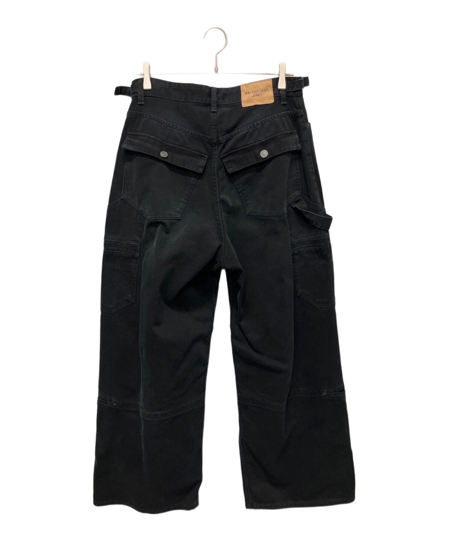 BALENCIAGAバレンシアガワイドカーゴパンツ Balenciaga*ダメージ加工コットンツイルカーゴワイドパンツ