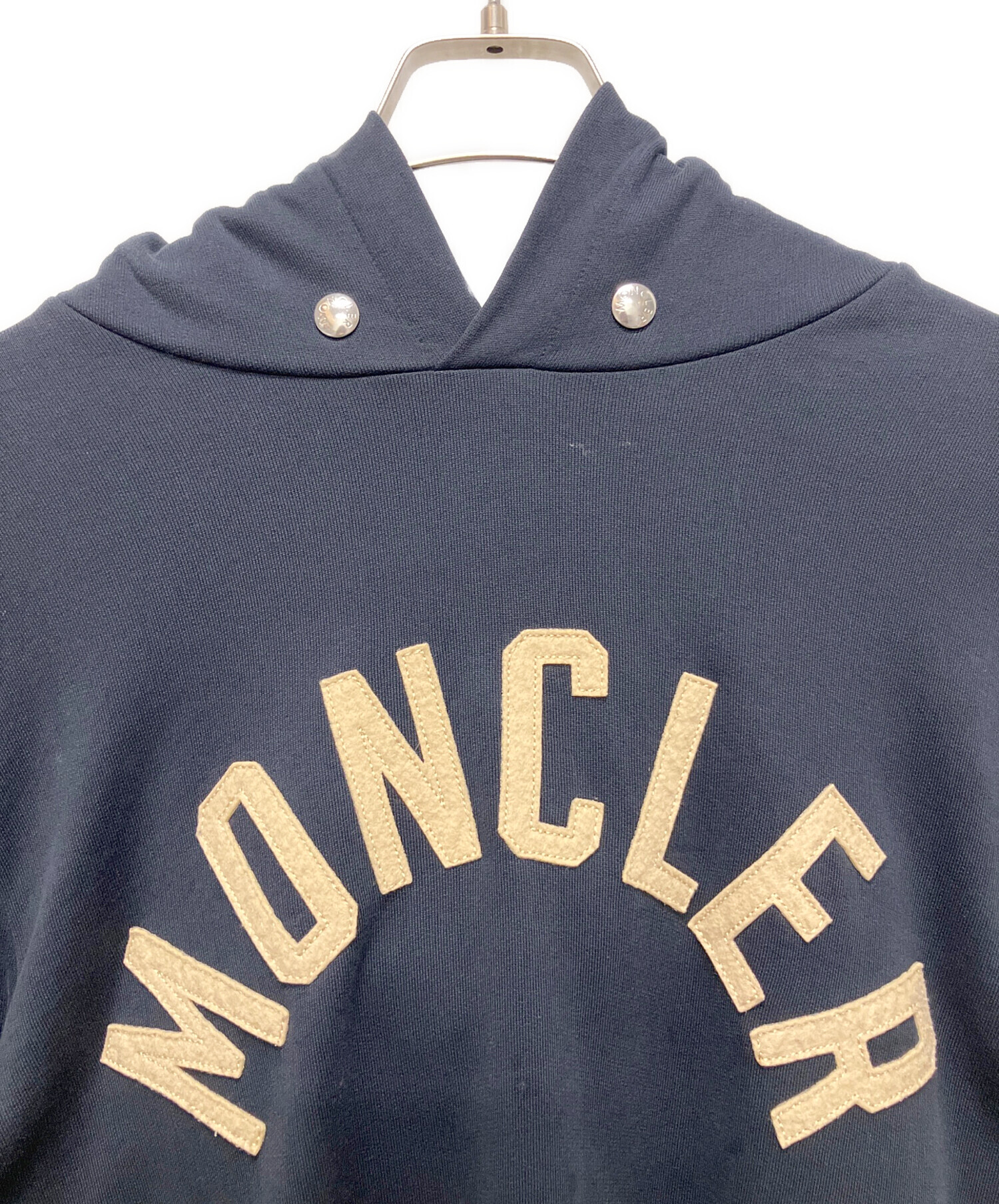 モンクレール　パーカー　メンズ　ネイビー　正規品　　使用感あり 中古・古着通販】MONCLER (モンクレール) ロゴデザイン コットンプル