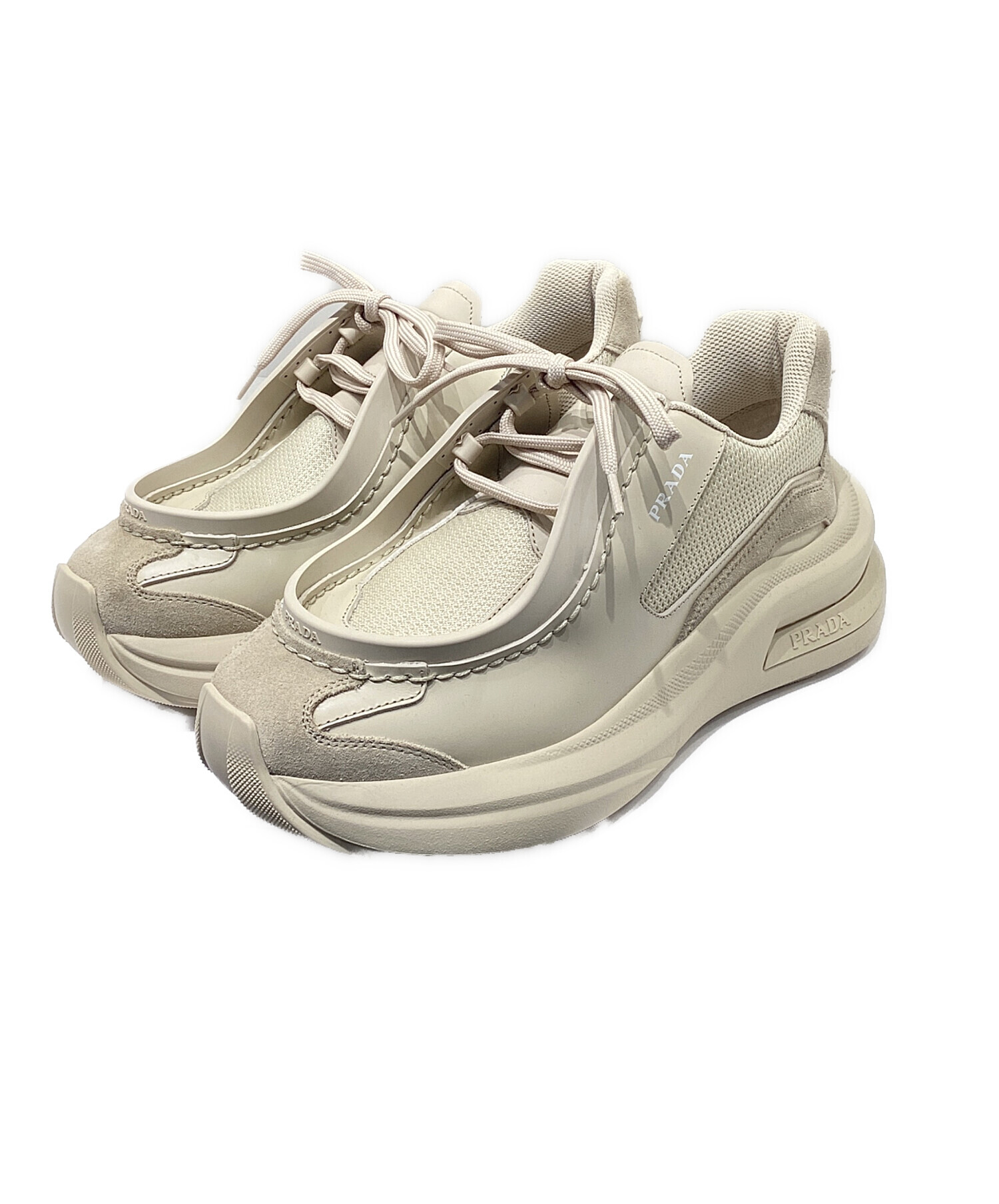 中古・古着通販】PRADA (プラダ) システムスニーカー 2EG424 ベージュ