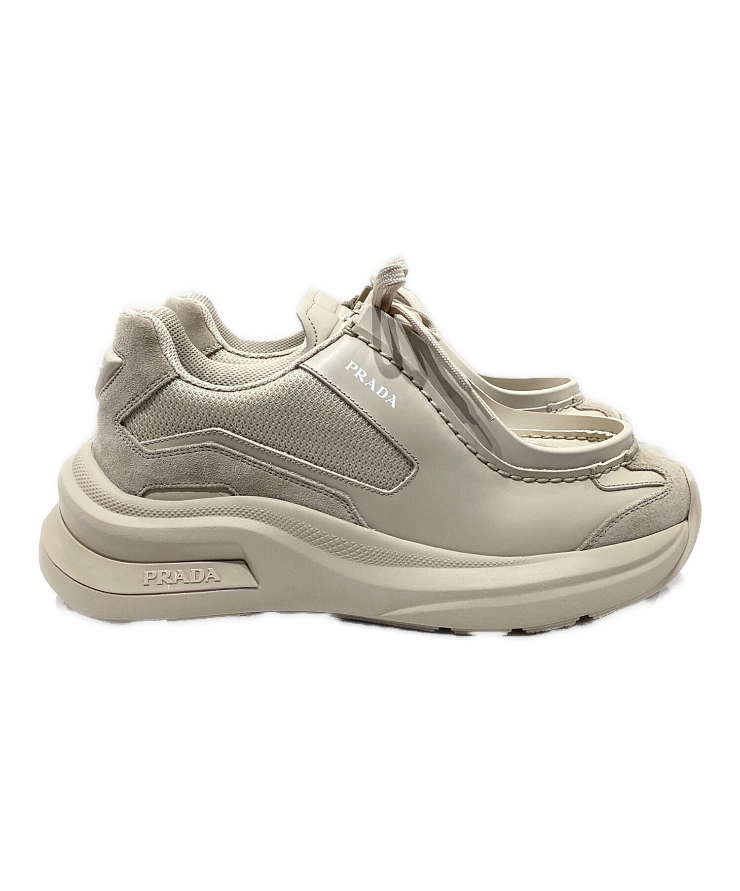 PRADA プラダ ベスト 40(M位) ベージュ 【古着】【中古】 中古・古着通販】PRADA (プラダ) システムスニーカー 2EG424 ベージュ