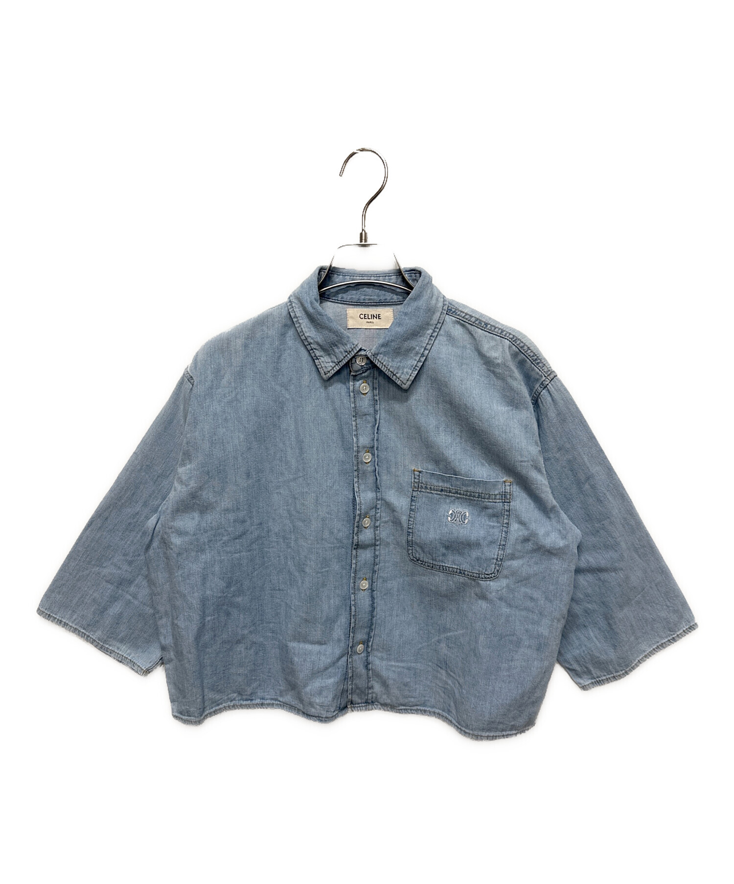 中古・古着通販】CELINE (セリーヌ) トリオンフ 半袖デニムシャツ