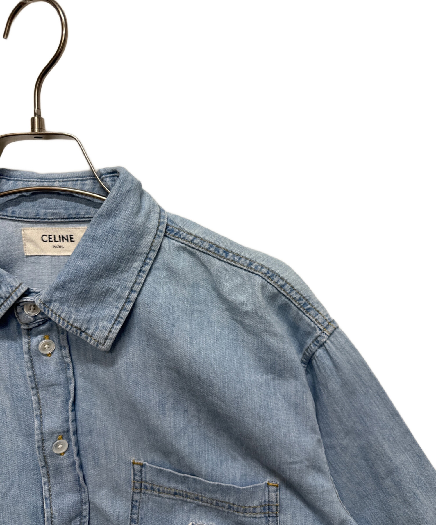 中古・古着通販】CELINE (セリーヌ) トリオンフ 半袖デニムシャツ