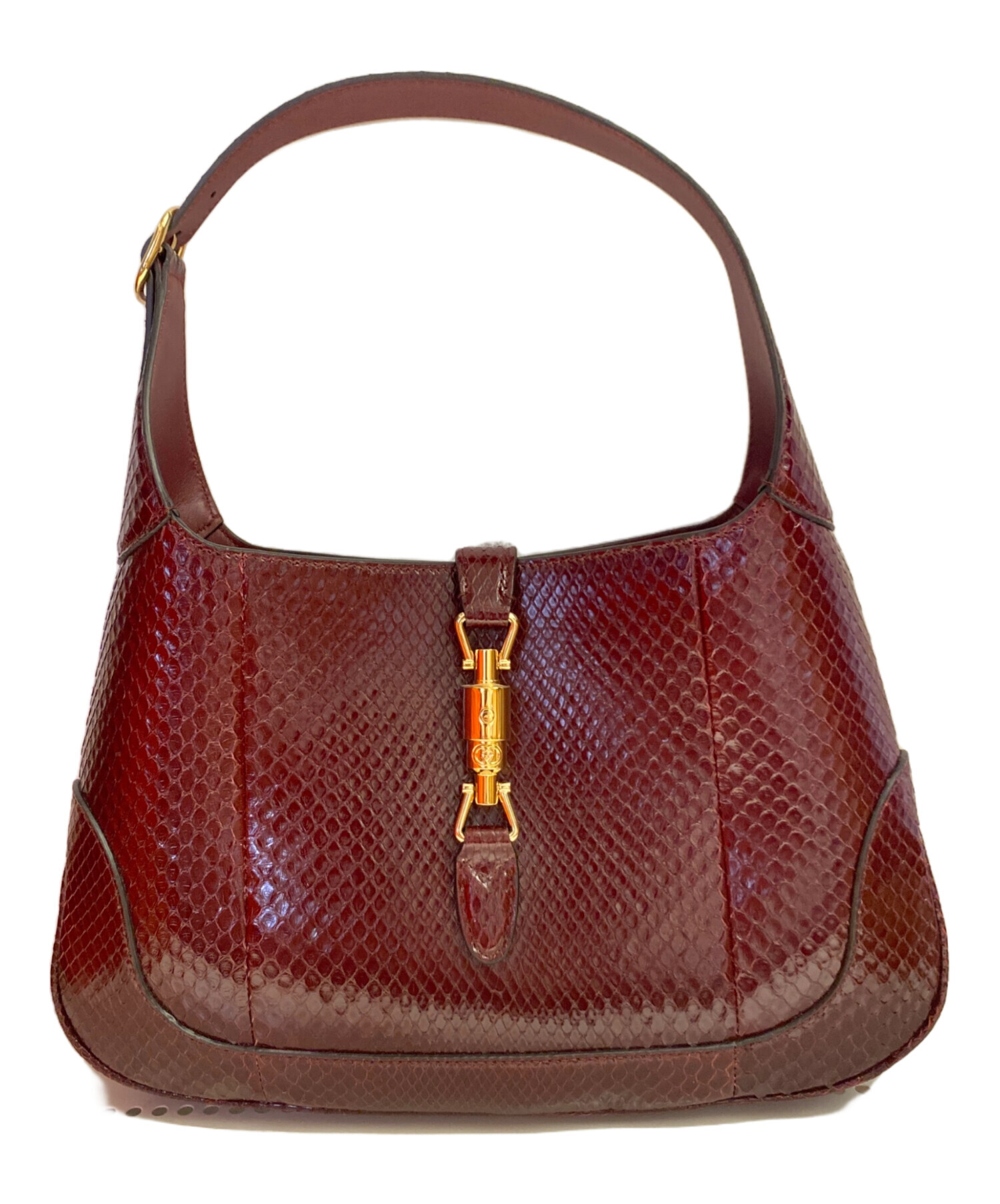 GUCCI グッチ キャンバスレザー ジャッキーハンドバッグ 赤 GGモノグラム GUCCI（グッチ） トートバッグ ハンドバッグ GGキャンバス レザー