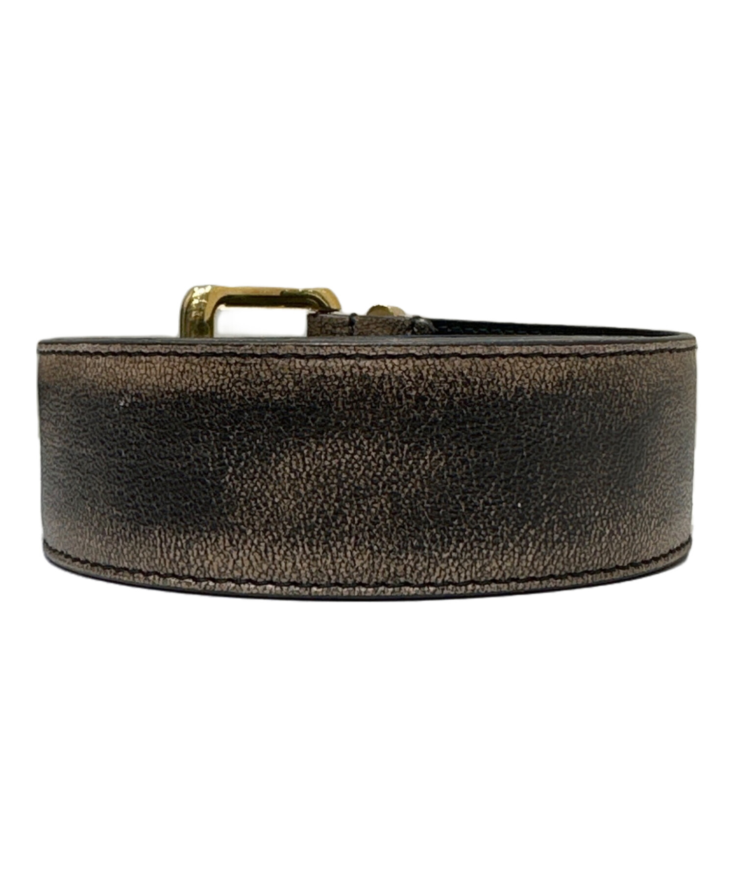ミュウミュウ　ナッパーレザーベルト　ブラック　サイズ32/90 中古・古着通販】MIU MIU (ミュウミュウ) ロゴバックル ナッパレザー