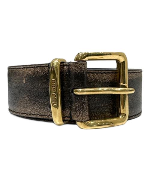 中古・古着通販】MIU MIU (ミュウミュウ) ナッパレザーベルト ブラウン
