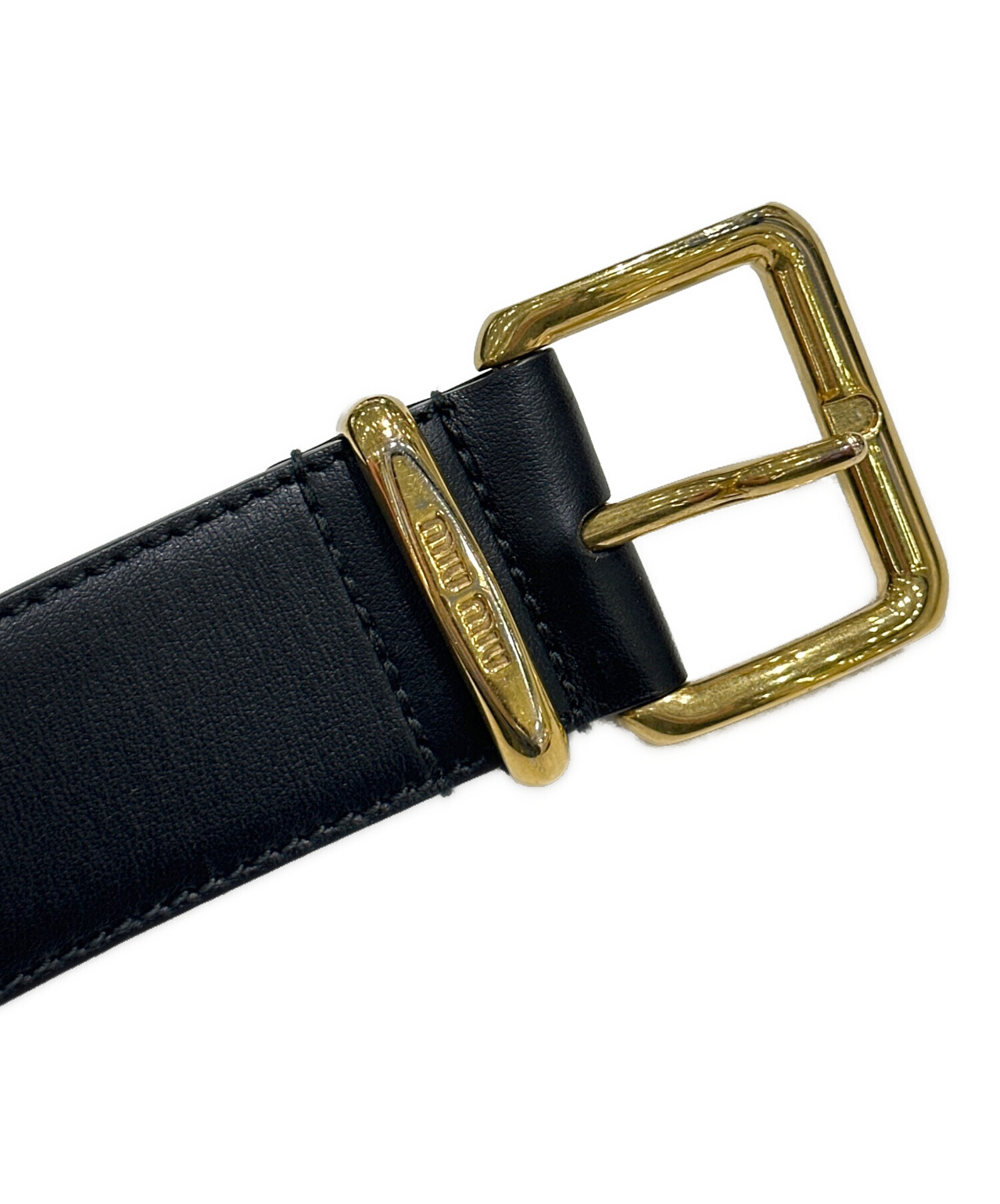 miu miu ミュウミュウ 新品未使用 黒レザー ベルト サイズ80 MIU MIU/ミュウミュウ通販 | レザー ベルト【送料無料】【店頭受取可能