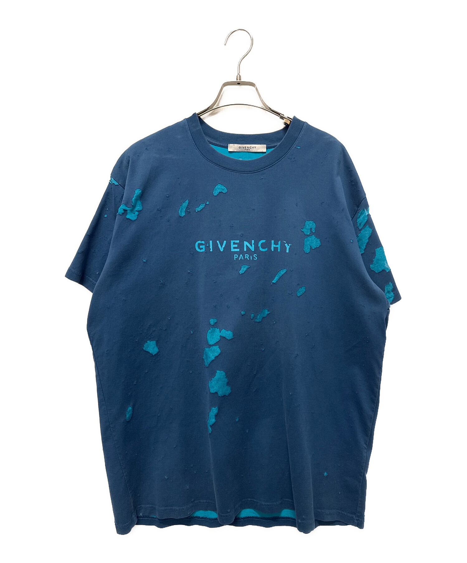 【終了】　GIVENCHY ジバンシィ 綿１００％レディース２分袖シャツ（ブルー） 綿100%】2分袖インナー CK3652 :レディース トップス