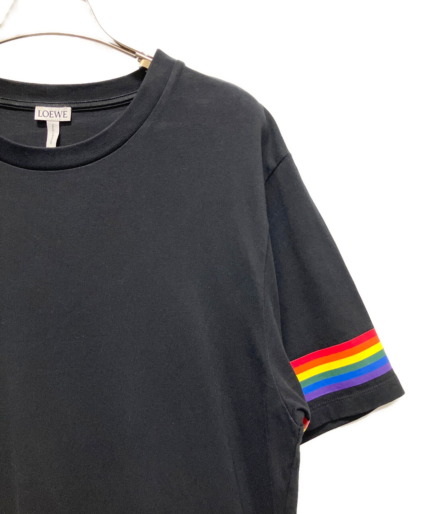 ロエベ ロゴ プリント 半袖Ｔシャツ  H6299530CR  ブラック S【中古】 ロエベ ロゴ プリント 半袖Tシャツ H6299530CR ブラック S【】 【公式