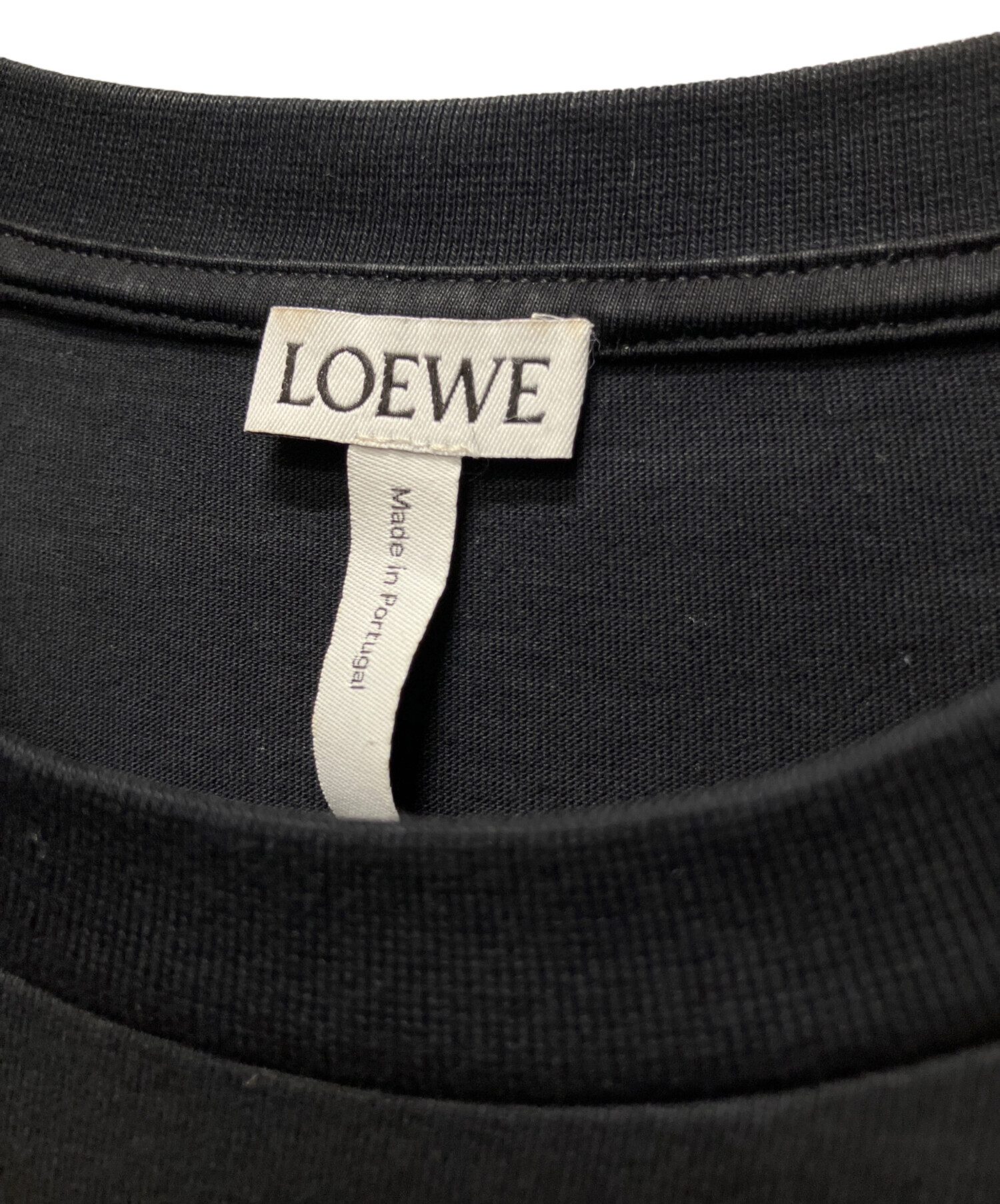 LOEWE ロエベ ブラウス S 黒 【古着】【中古】【送料無料】 中古・古着通販】LOEWE (ロエベ) コラボプリントTEE ブラック サイズ:S
