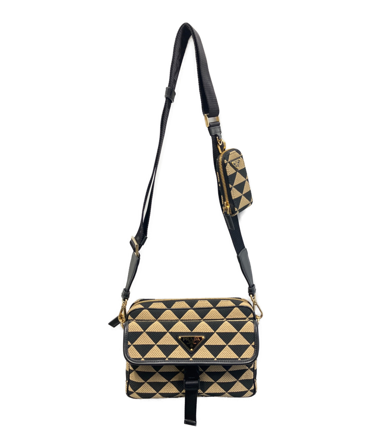 中古・古着通販】PRADA (プラダ) エンブロイダリーファブリックバッグ 