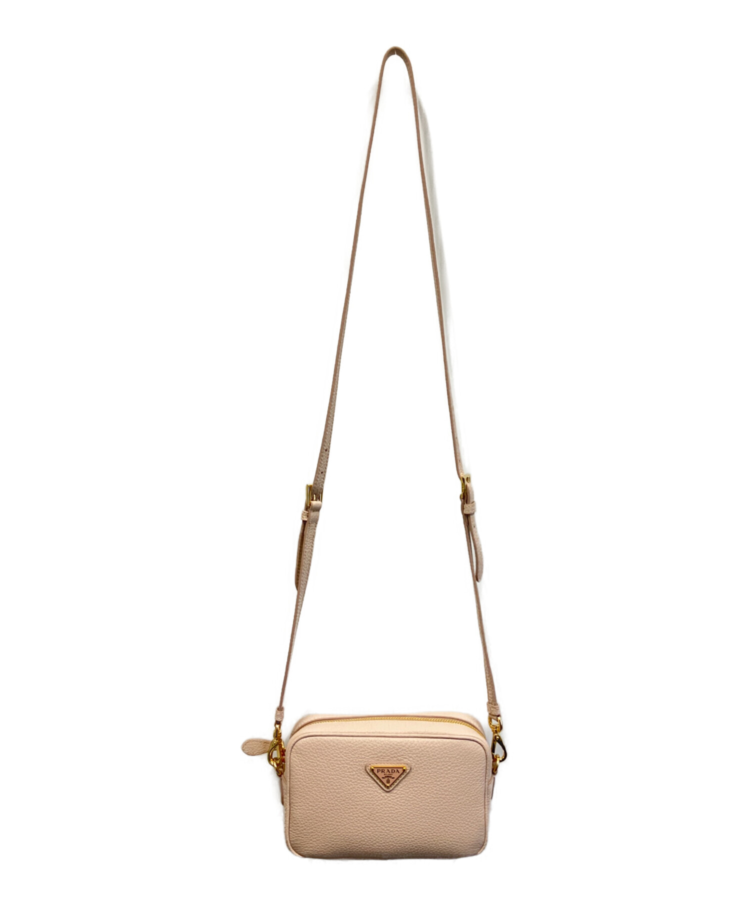 中古・古着通販】PRADA (プラダ) レザーミニバッグ 1NF060 ベージュ 未