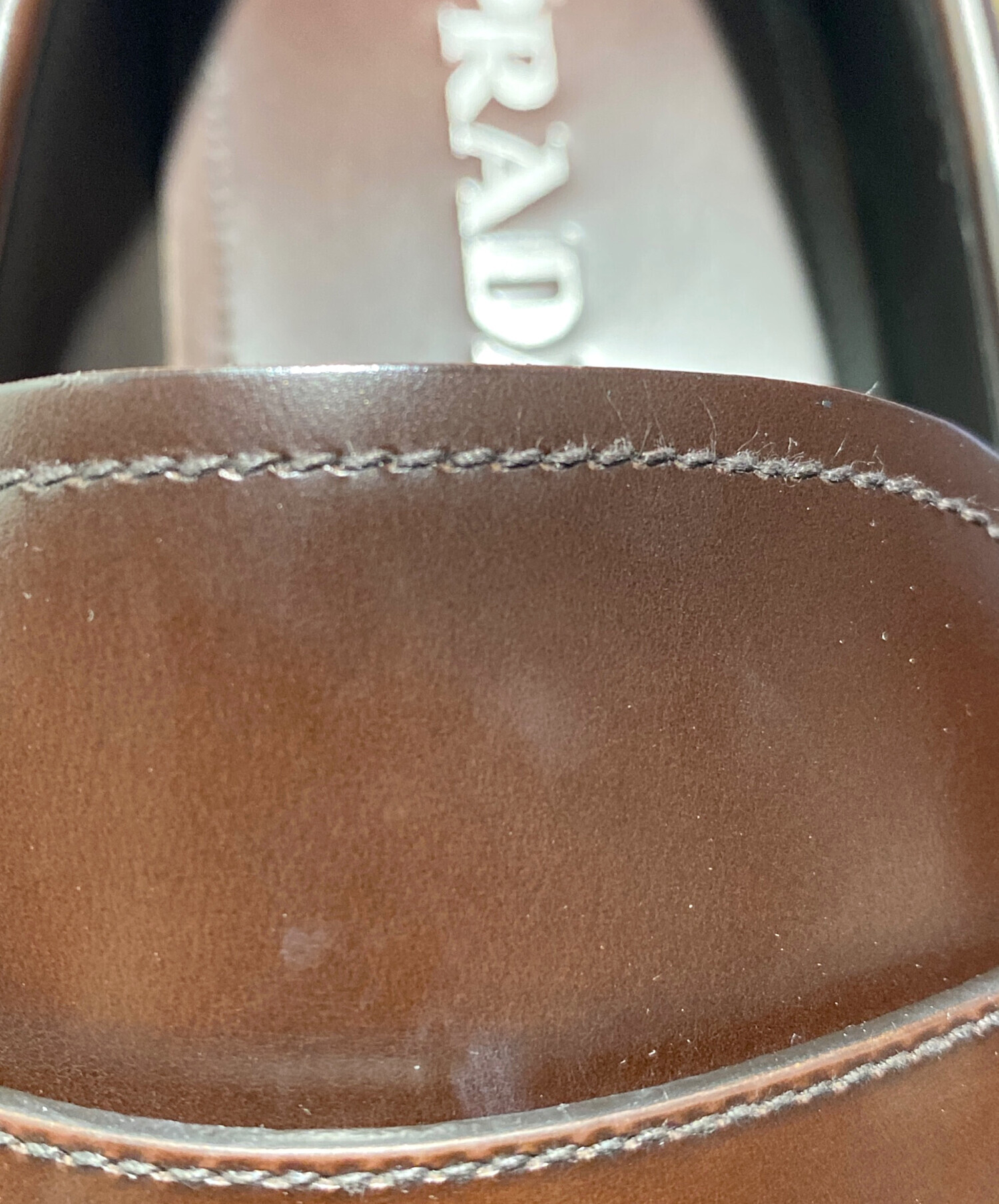 新品 廃盤品 PRADA ブラウン エナメルスリッポン ローファー 【公式通販】