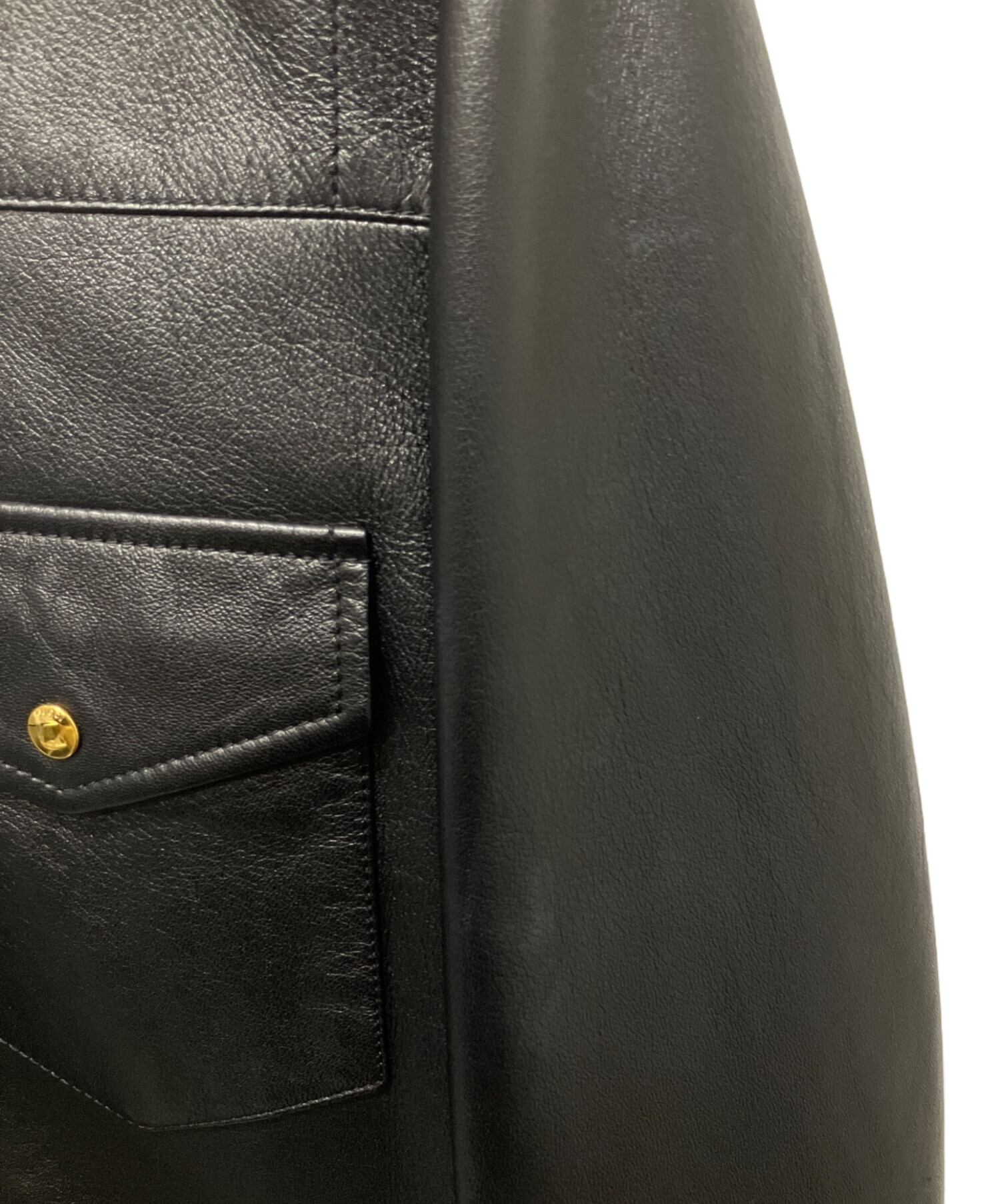 中古・古着通販】GUCCI (グッチ) Embossed Logo Leather Shirt Jacket