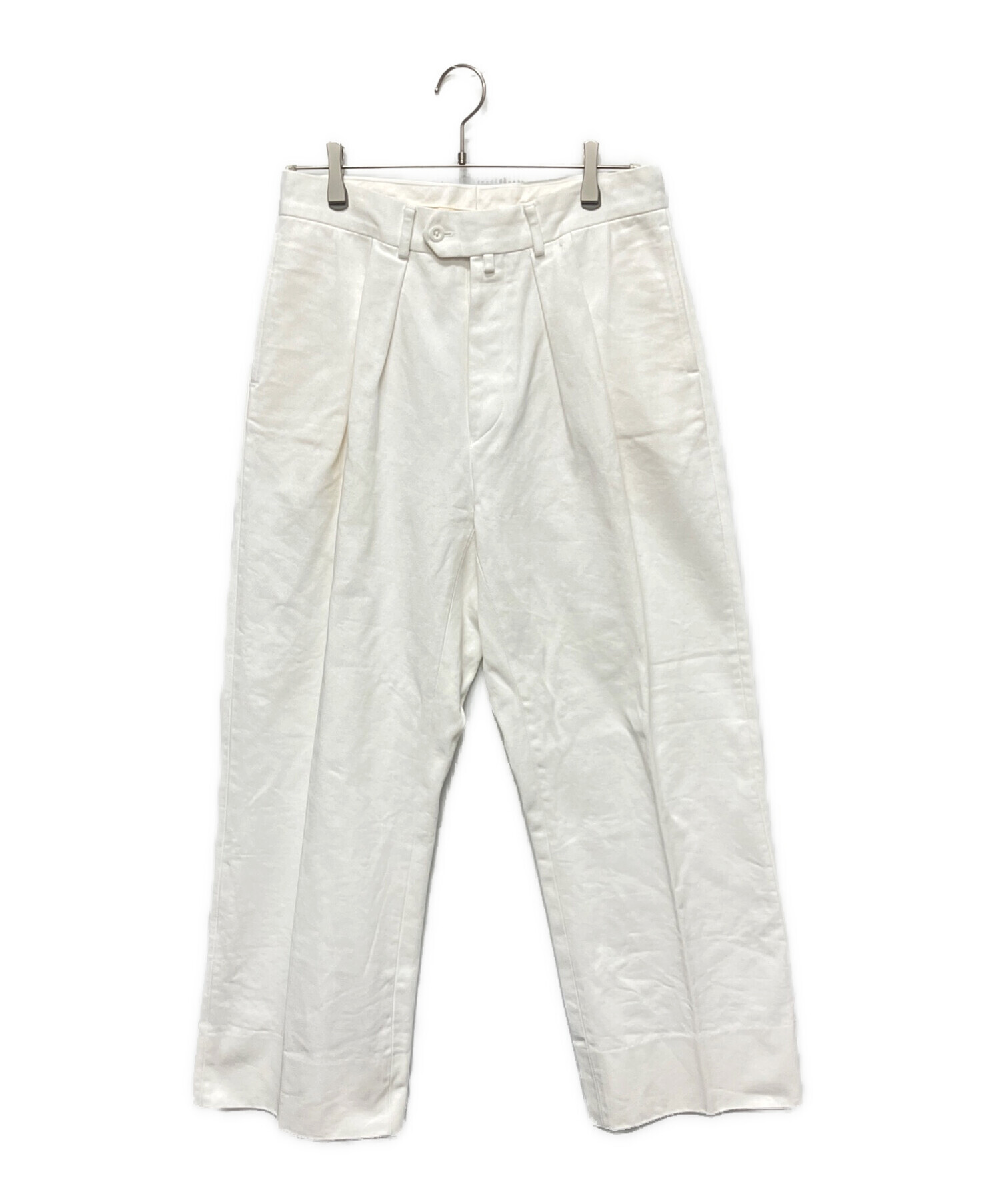 NEAT ホワイト スラックス サイズ46 中古・古着通販】NEAT (ニート) センタープレススラックス ホワイト