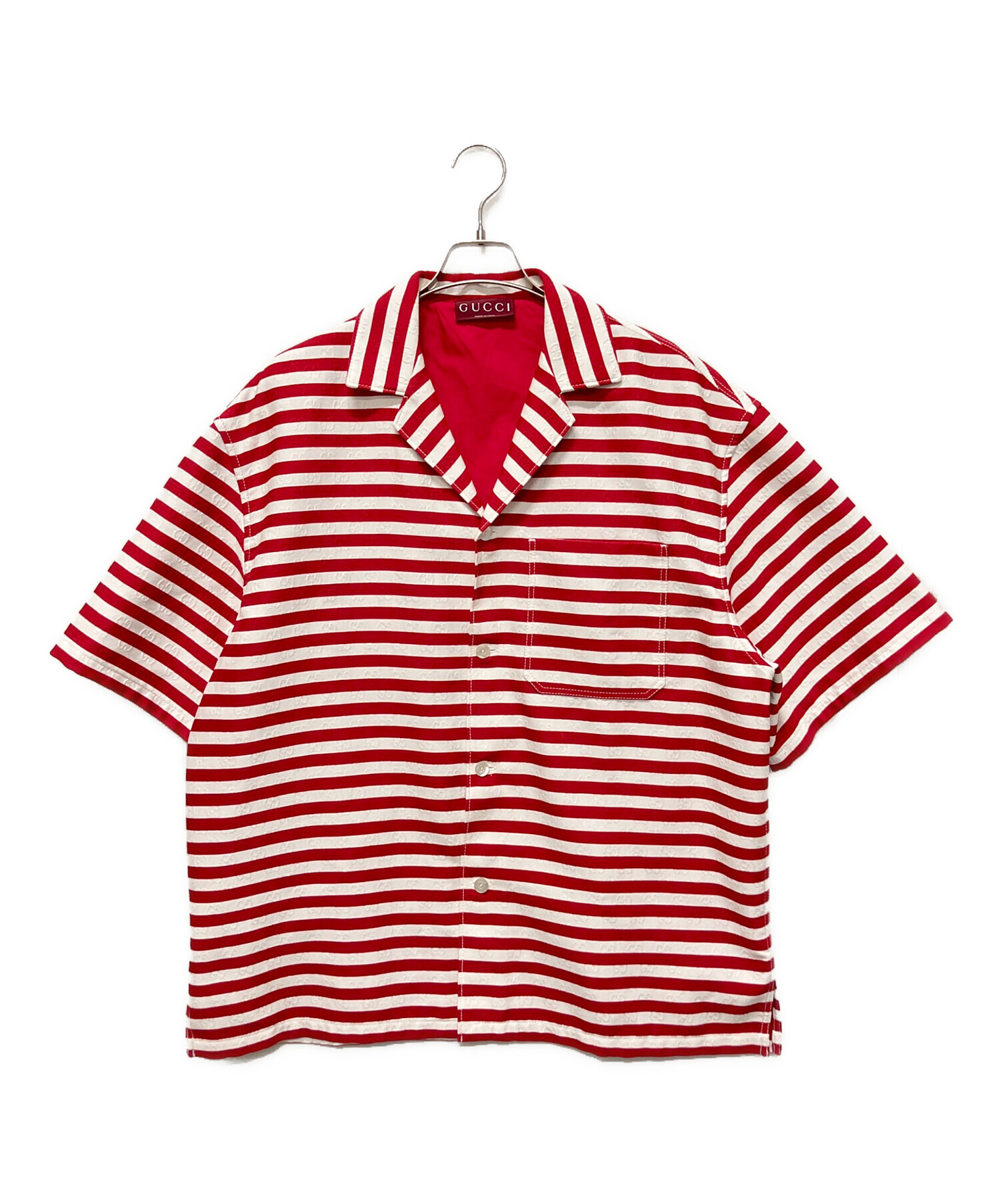 中古・古着通販】GUCCI (グッチ) GGジャガードボーダー半袖シャツ