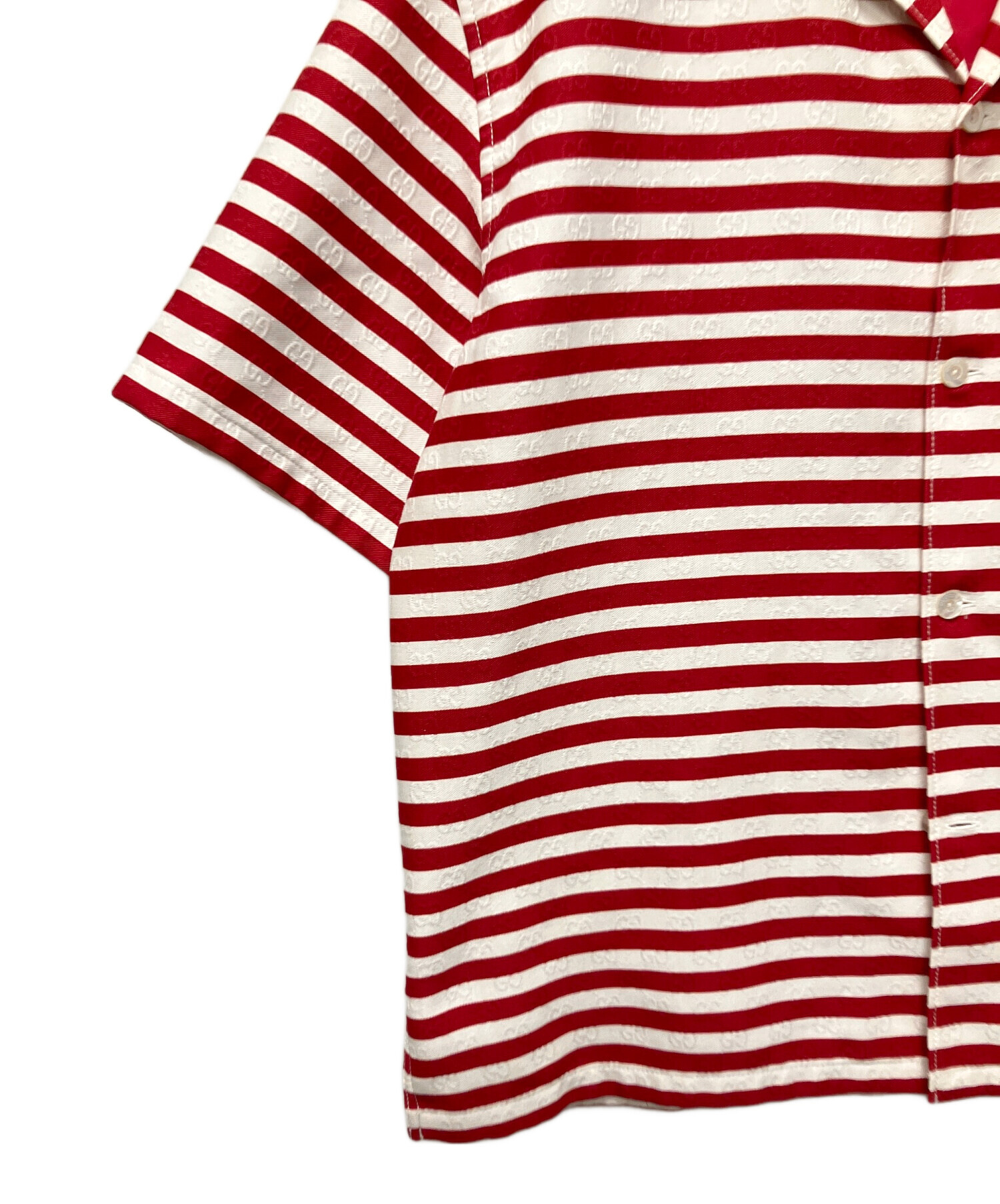 中古・古着通販】GUCCI (グッチ) GGジャガードボーダー半袖シャツ