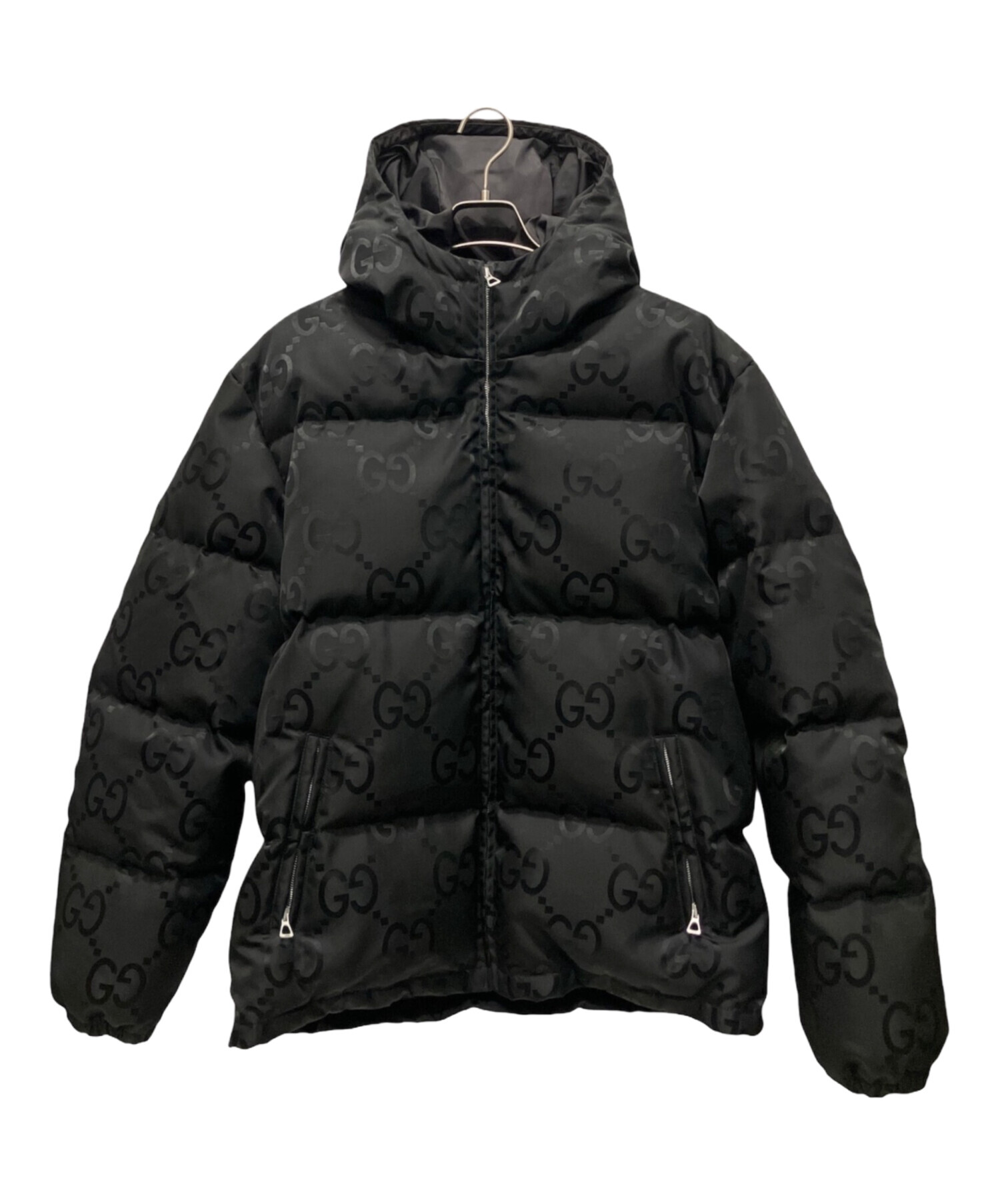 GUCCI グッチ ダウンジャケット ブラック サイズ40 正規品 イタリア製 中古・古着通販】GUCCI (グッチ) GGキャンバスジャケット/ダウン