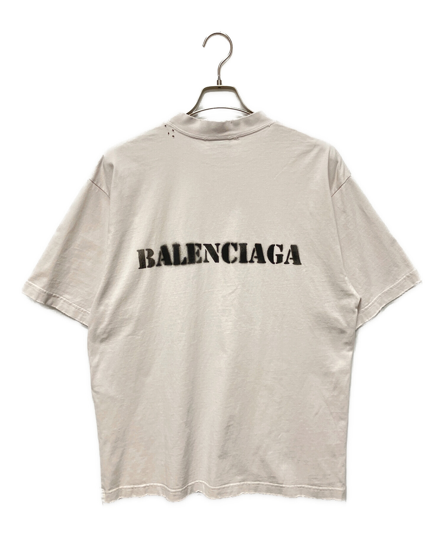 ろん　美品　バレンシアガ　ダメージ　半袖Tシャツ　S 中古・古着通販】BALENCIAGA (バレンシアガ) ステンシルタイプ
