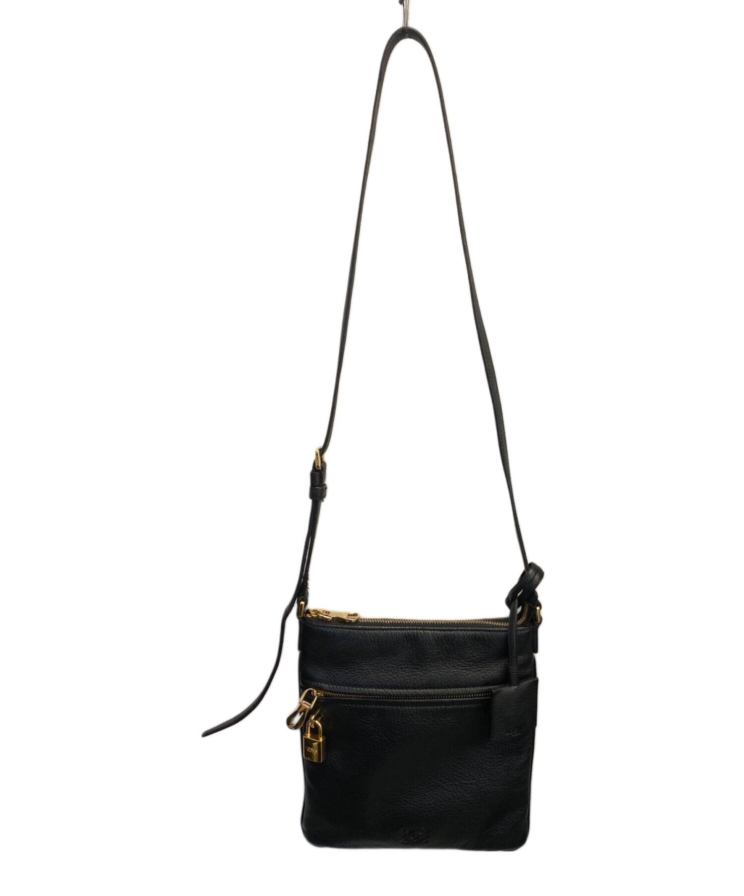 中古・古着通販】LOEWE (ロエベ) アナグラムショルダーバッグ ブラック