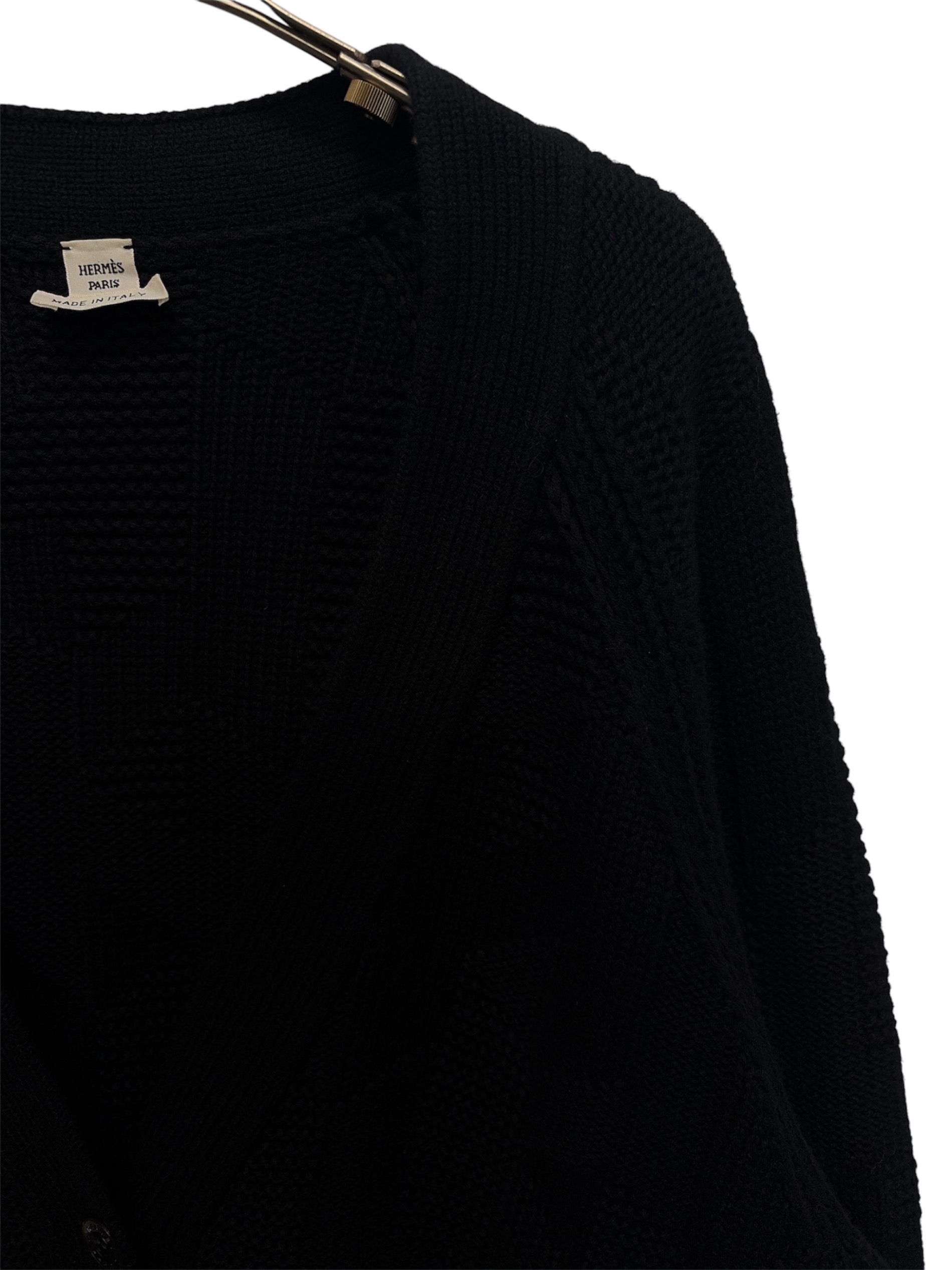 中古・古着通販】HERMES (エルメス) ウールカーディガン ブラック