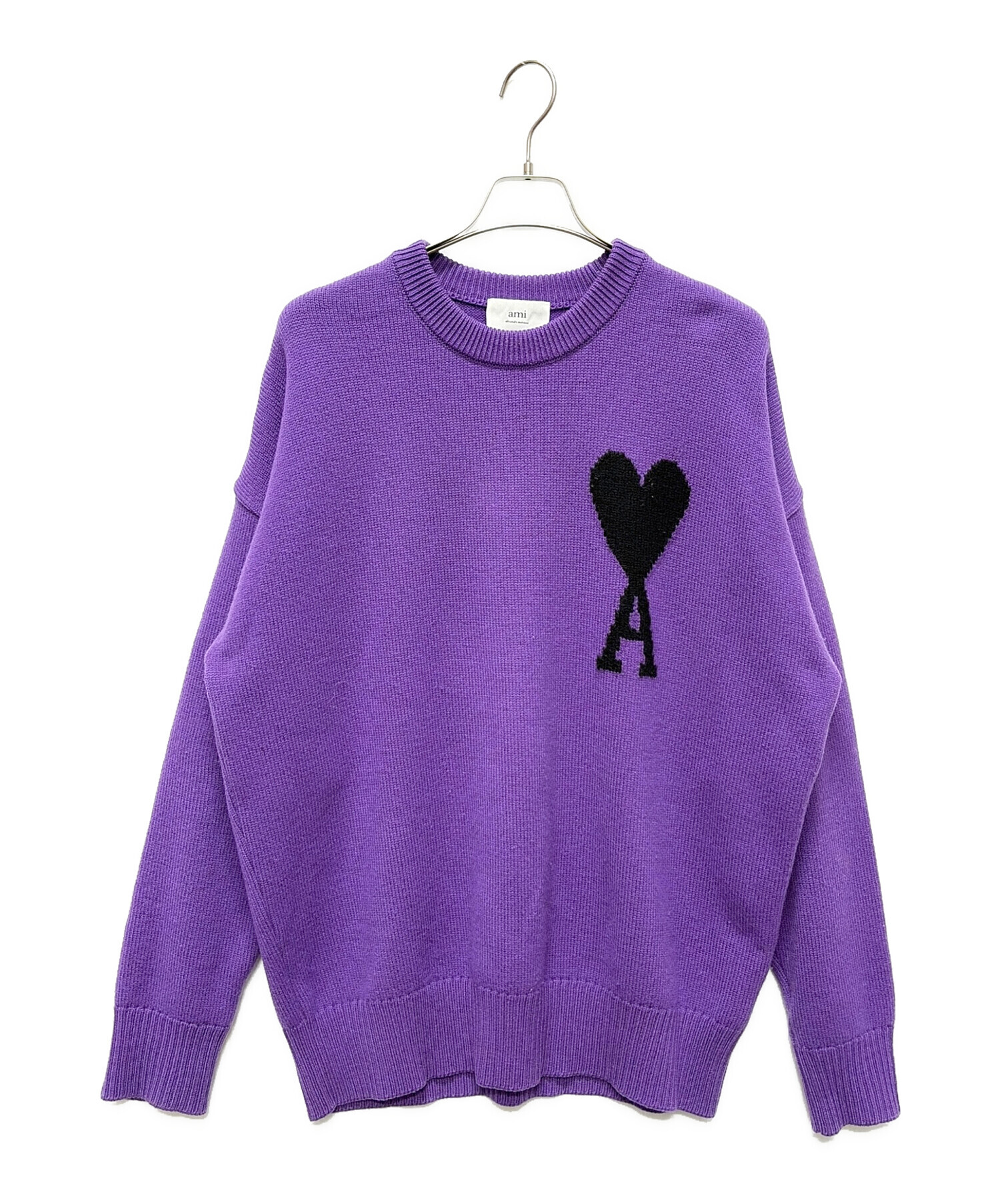 中古・古着通販】AMI PARIS (アミ パリス) ロゴニット パープル サイズ