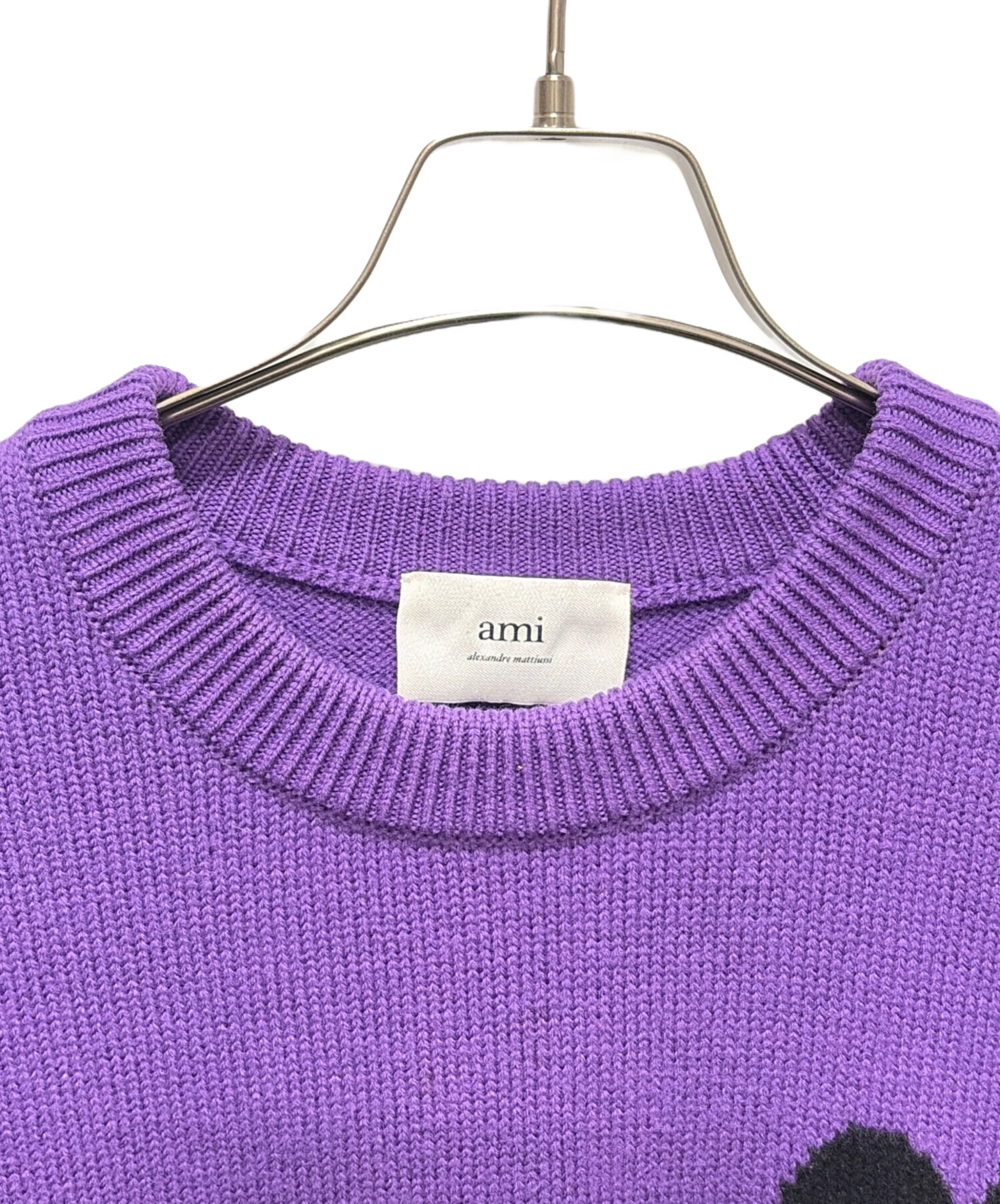 中古・古着通販】AMI PARIS (アミ パリス) ロゴニット パープル サイズ
