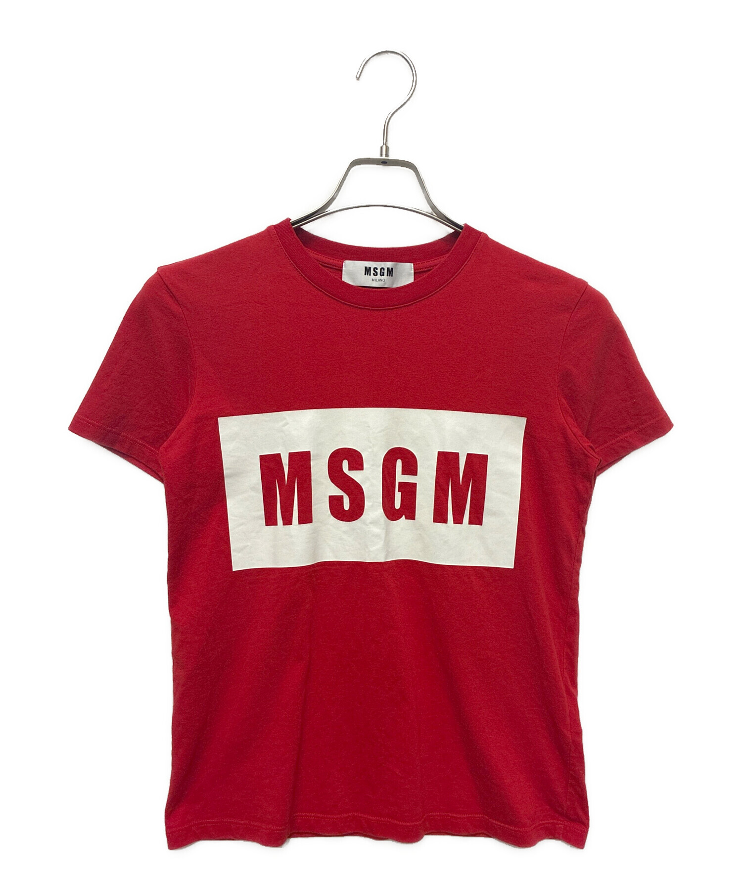 中古・古着通販】MSGM (エムエスジーエム) ロゴTシャツ レッド サイズ