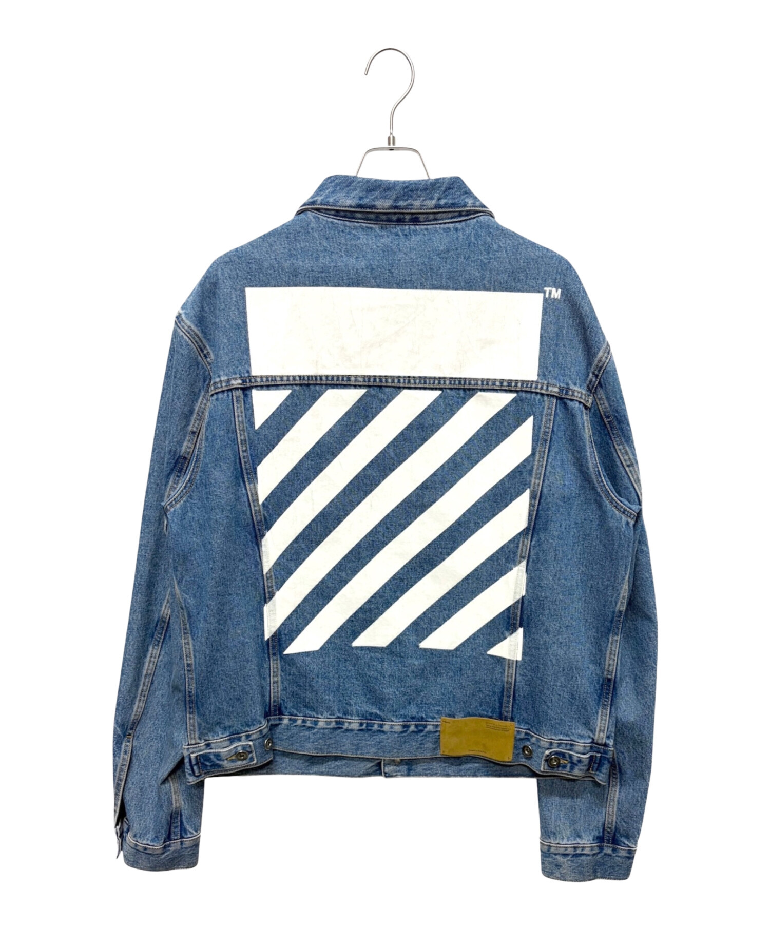 OFF-WHITE デニムジャケット グラフィックプリント 中古・古着通販】OFFWHITE (オフホワイト) バッグロゴデニムジャケット
