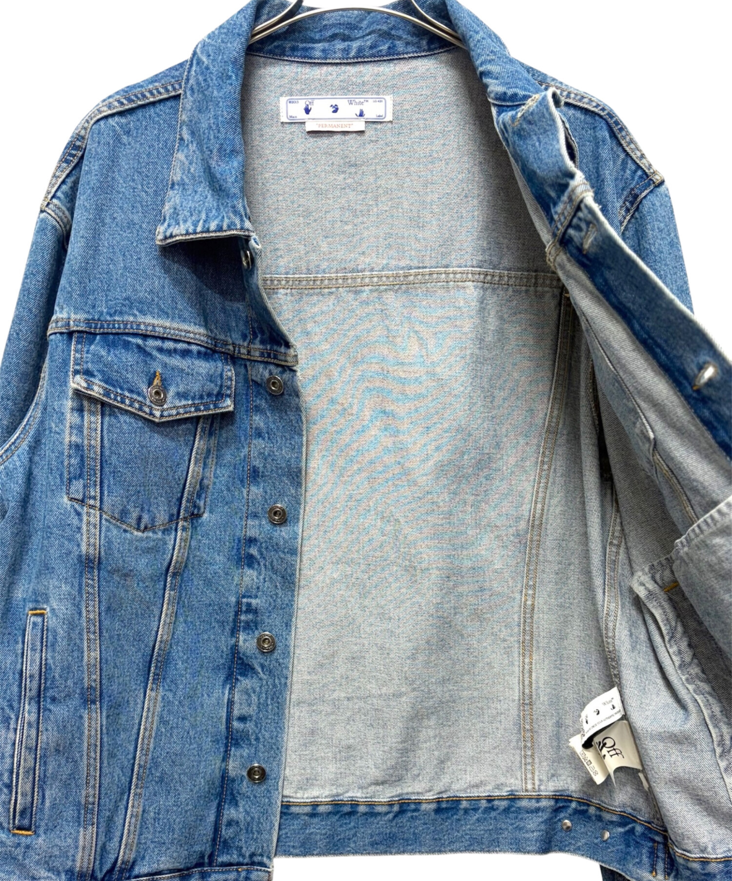 中古・古着通販】OFFWHITE (オフホワイト) バッグロゴデニムジャケット