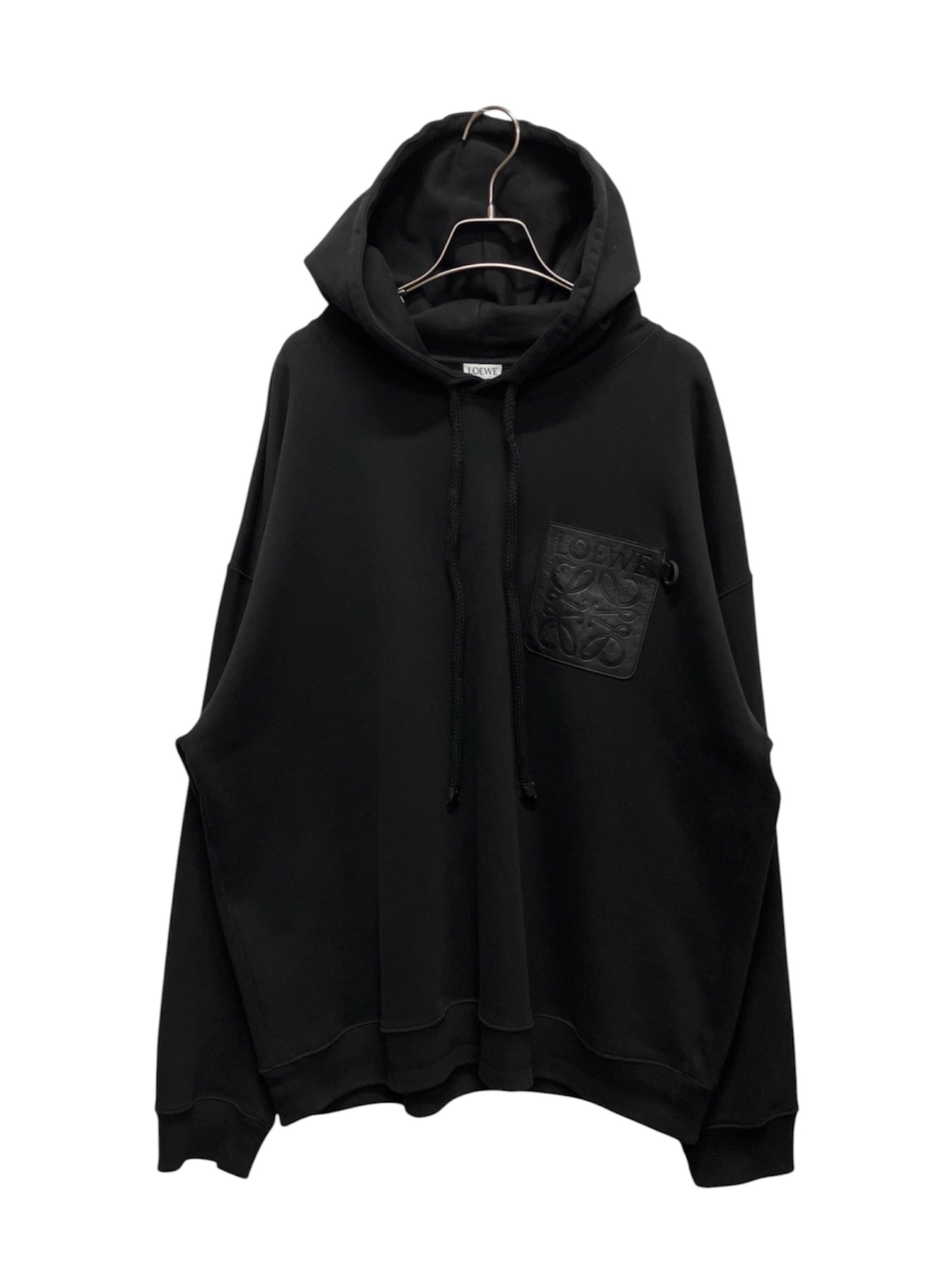 LOEWE ブラック パーカー 新品タグ付き 中古・古着通販】LOEWE (ロエベ) アナグラムレザーポケットパーカー