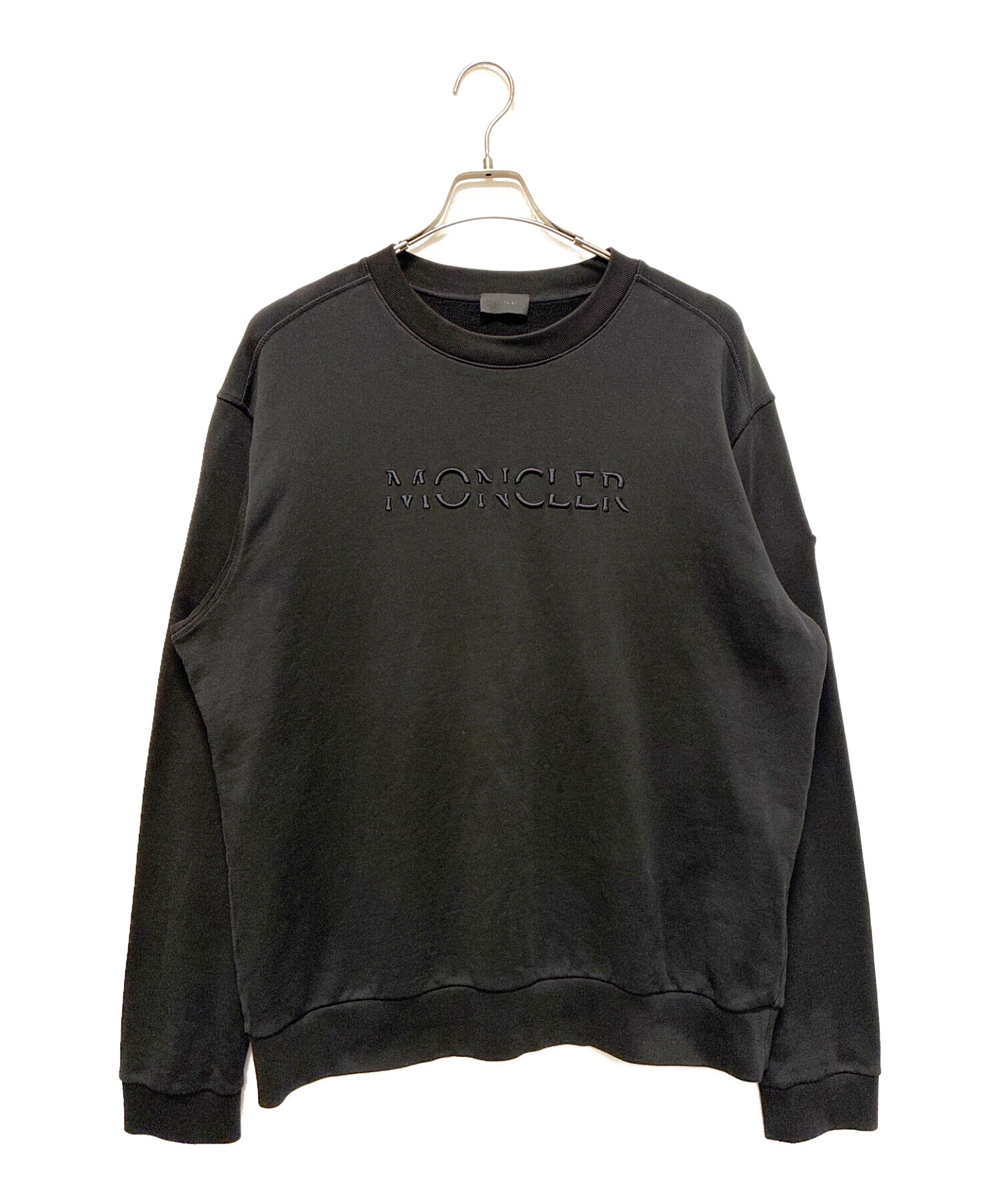 中古・古着通販】MONCLER (モンクレール) ロゴ刺繍トレーナー ブラック