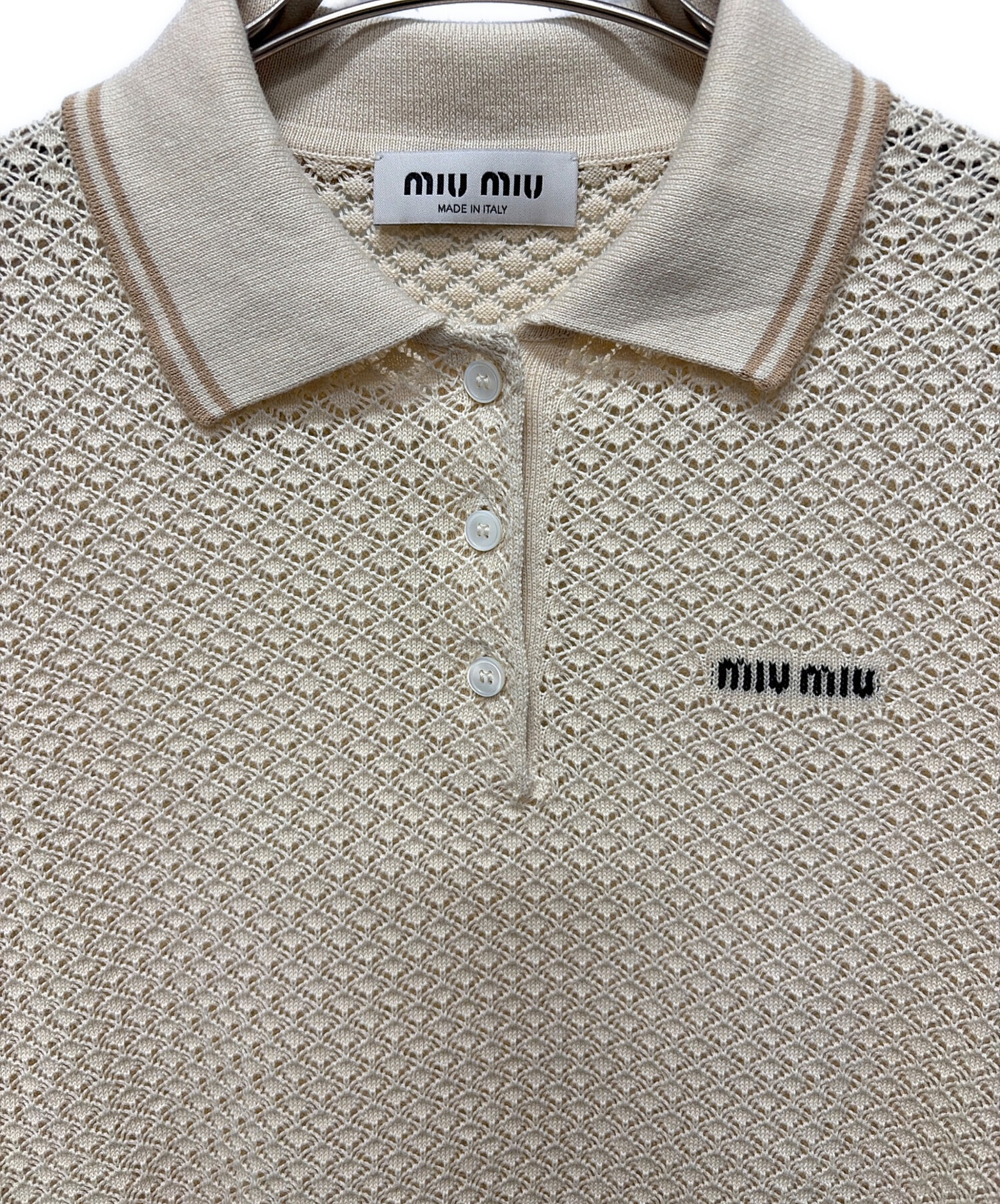中古・古着通販】MIU MIU (ミュウミュウ) ポロシャツ ベージュ サイズ