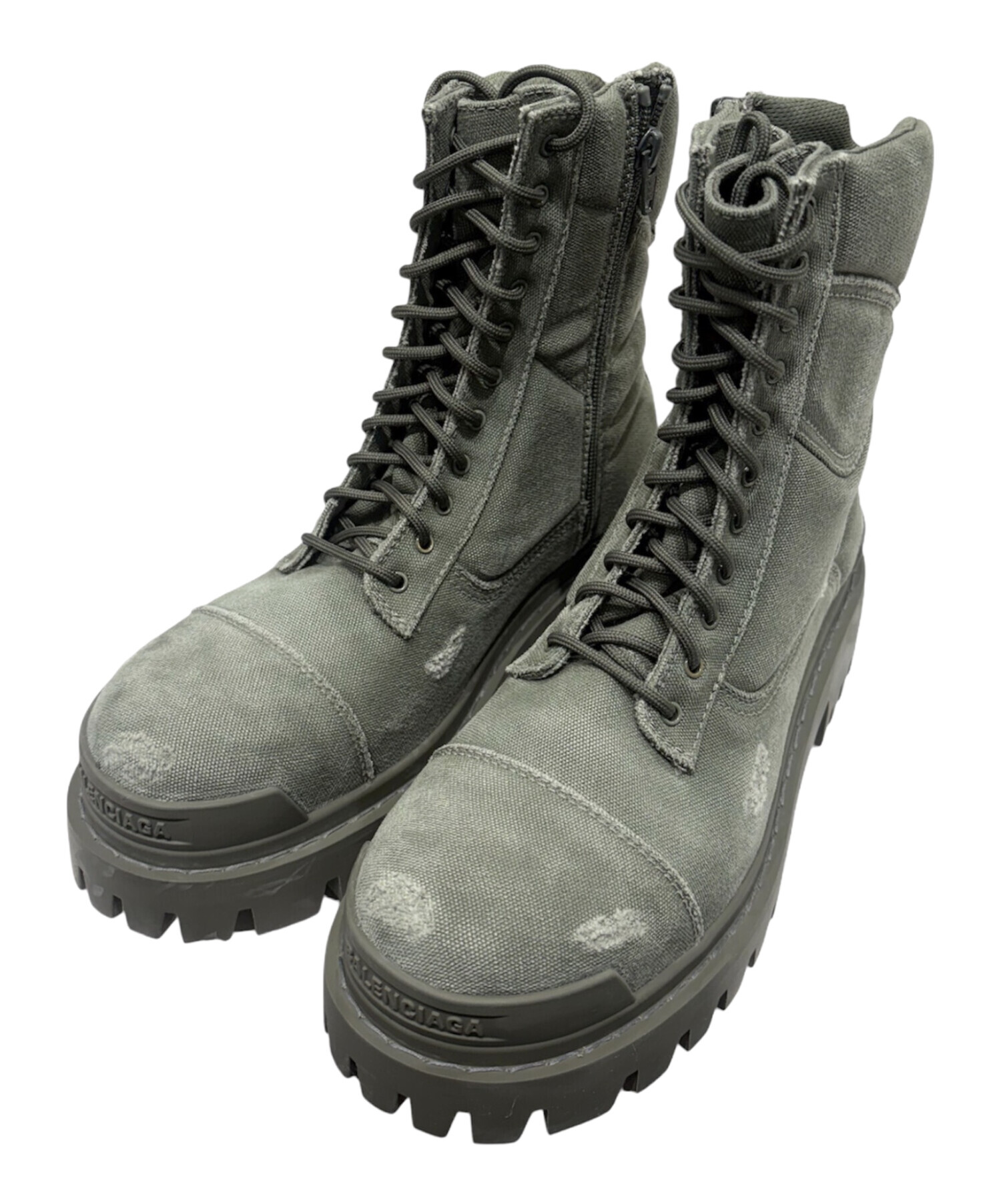 【SALE】バレンシアガ　ブーツ BALENCIAGA 中古・古着通販】BALENCIAGA (バレンシアガ) コンバットブーツ カーキ