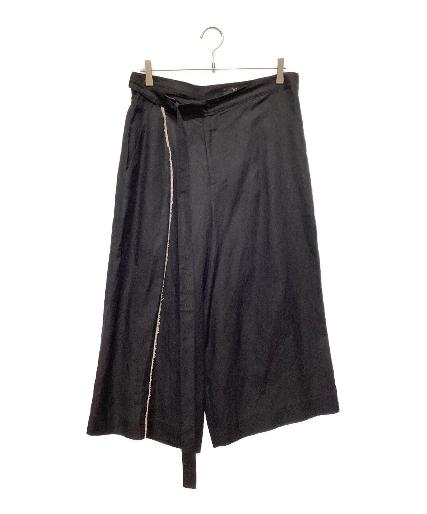 未使用品　Y,s リネン ベージュ スカートパンツ（SALE中） 中古・古着通販】Y's (ワイズ) リネン混ワイドパンツ ブラック サイズ