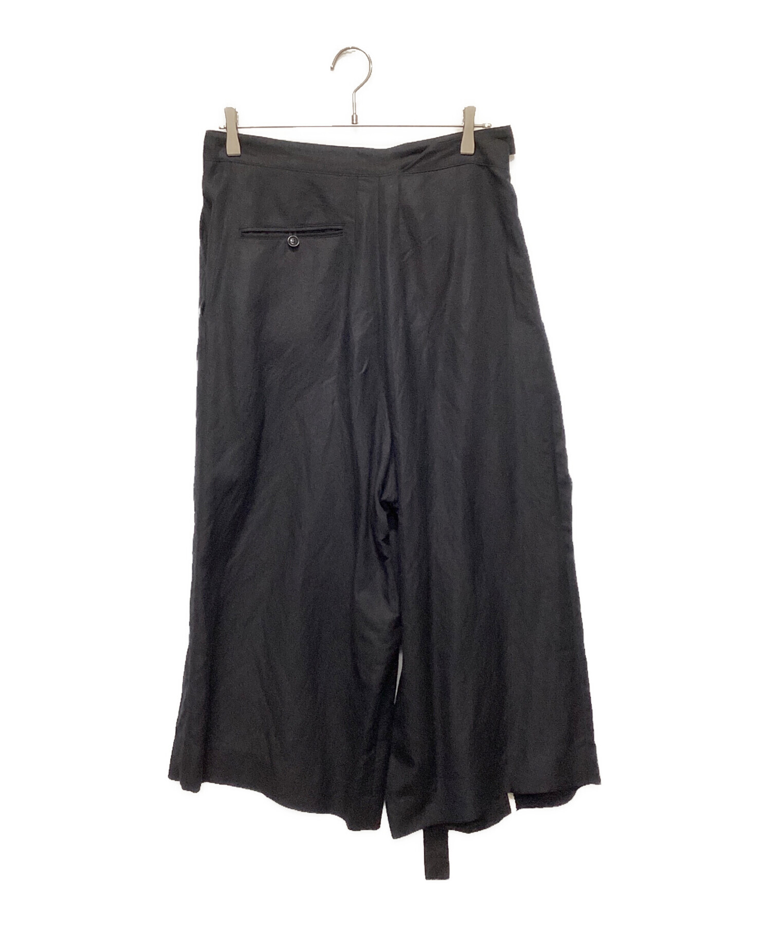 中古・古着通販】Y's (ワイズ) リネン混ワイドパンツ ブラック サイズ