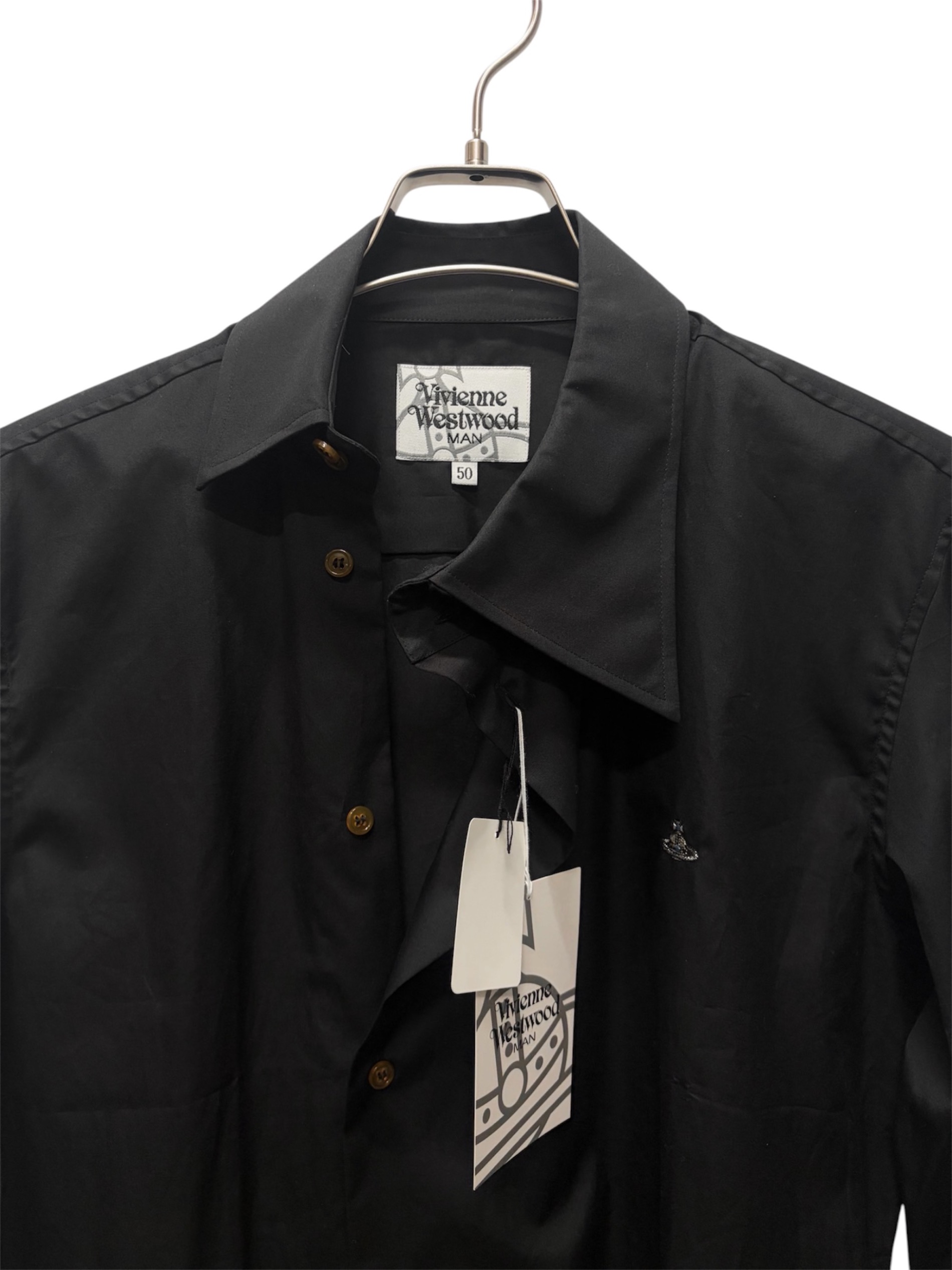 Vivienne Westwood MAN 長袖シャツ ブラック 中古・古着通販】Vivienne Westwood man (ヴィヴィアン ウェストウッド