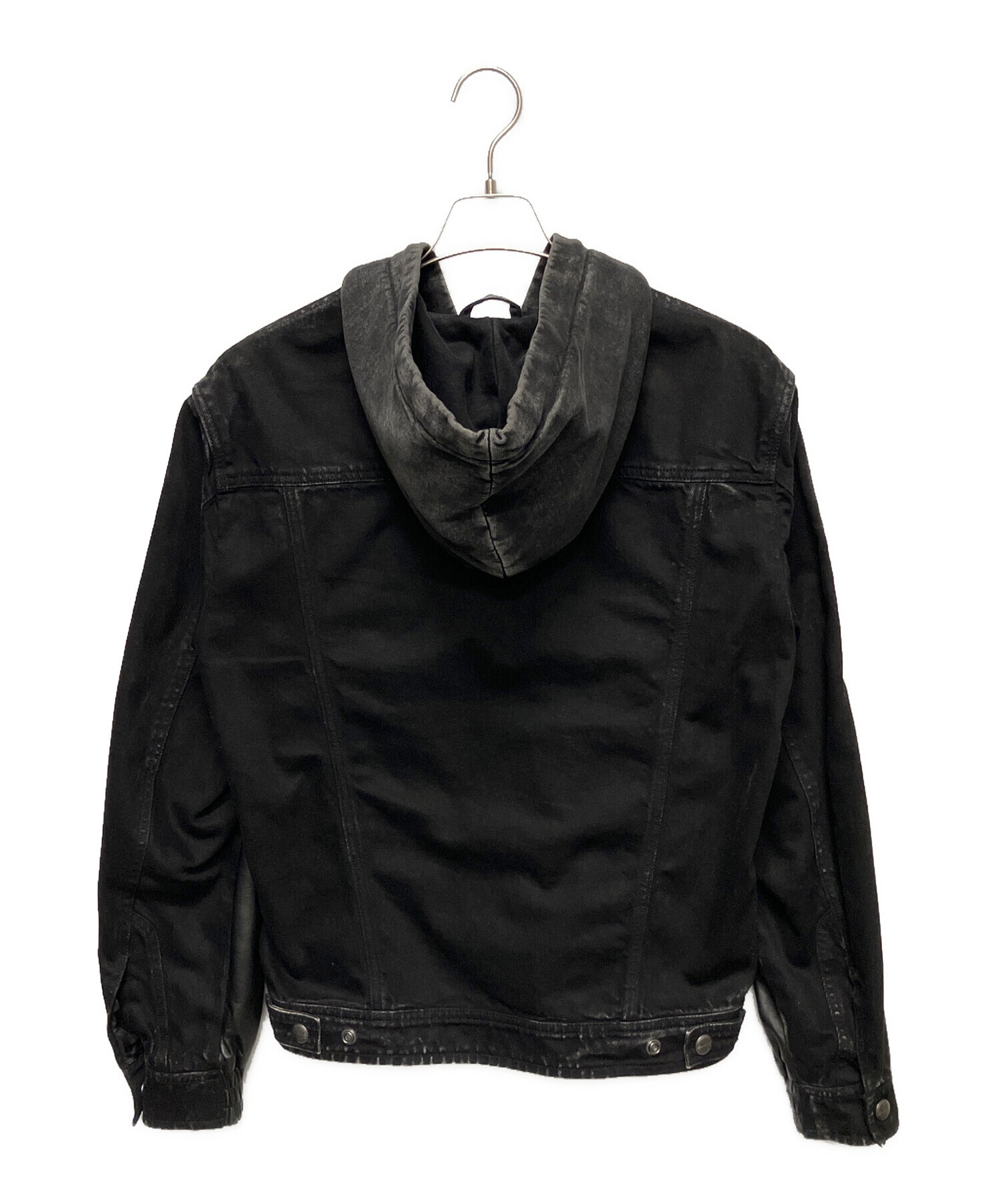 中古・古着通販】DIESEL (ディーゼル) レザー切替フーデッドジャケット
