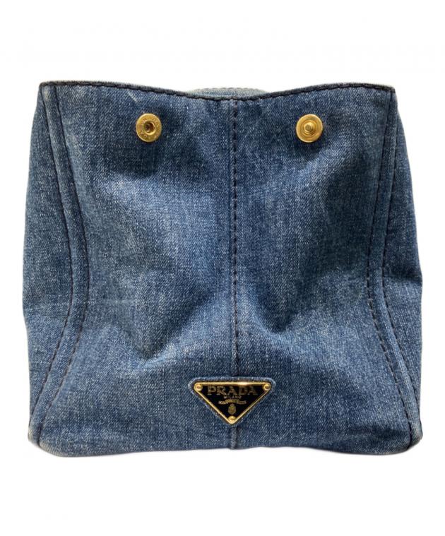 中古・古着通販】PRADA (プラダ) カナパデニムトートバッグ ブルー