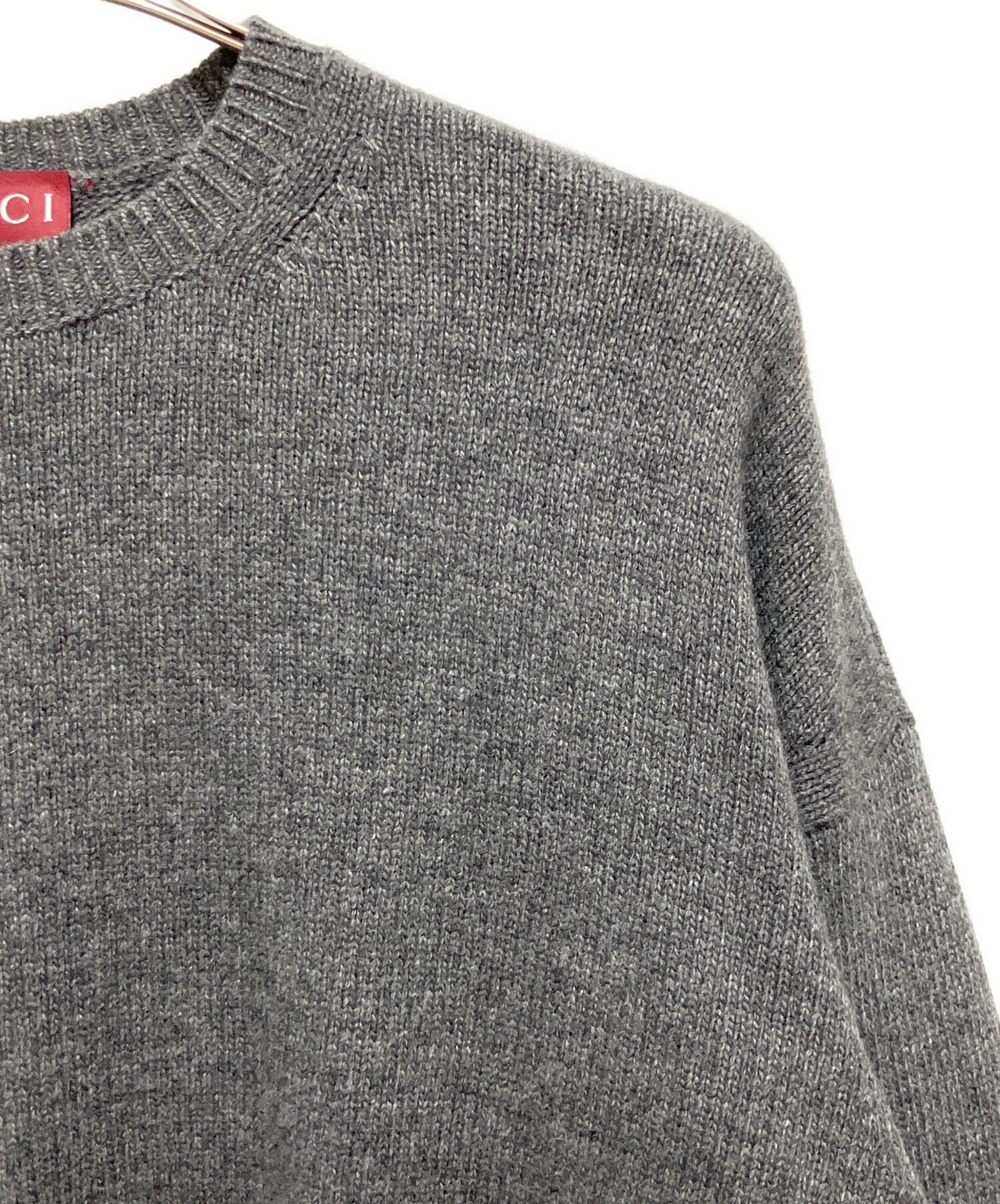 GUCCI グッチ カシミヤ シルク ニット XL グレー シェリーライン 美品 中古・古着通販】GUCCI (グッチ) カシミヤ混ニット グレー サイズ:S