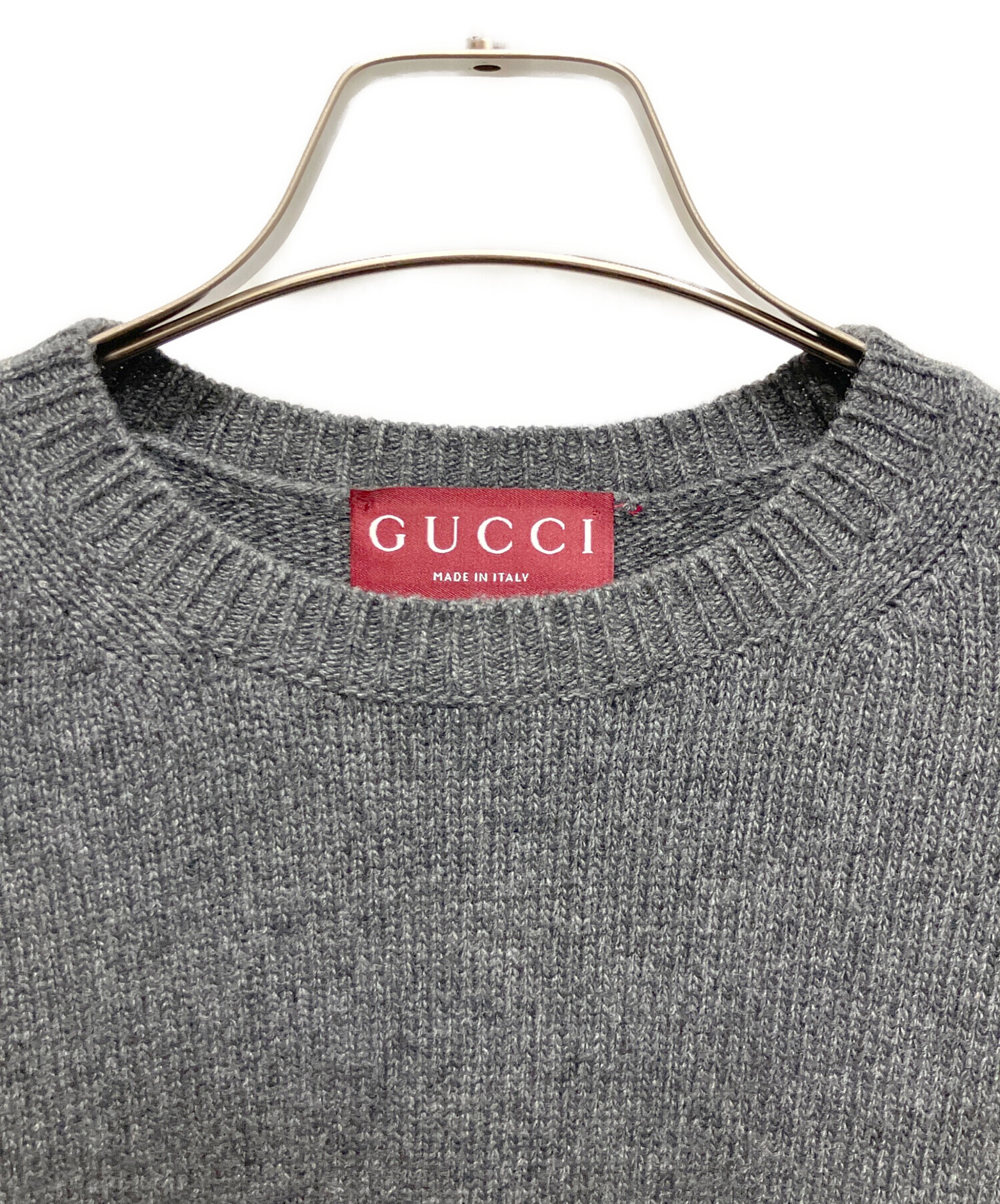 中古・古着通販】GUCCI (グッチ) カシミヤ混ニット グレー サイズ:S