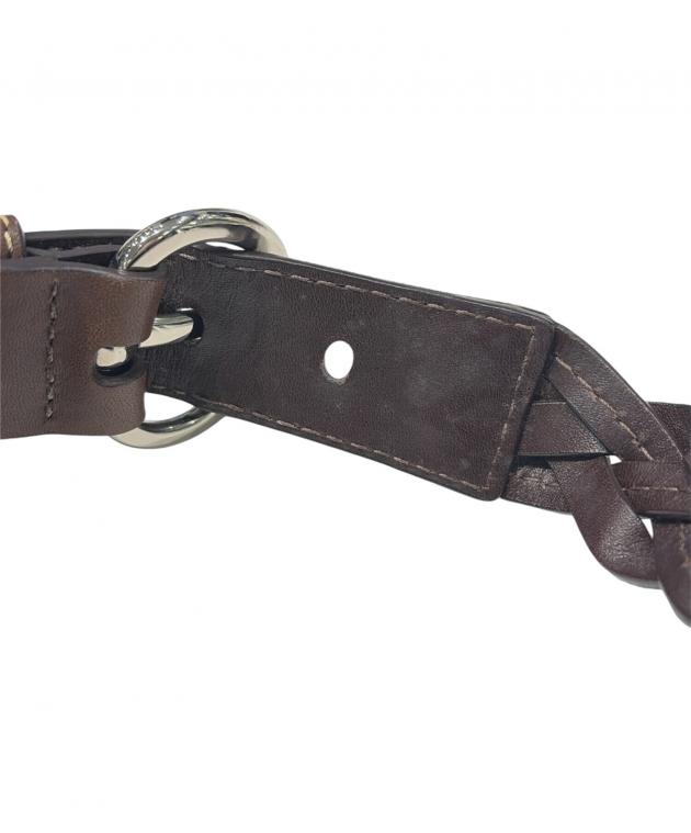 中古・古着通販】COACH (コーチ) レザー編み込みワンショルダーバッグ