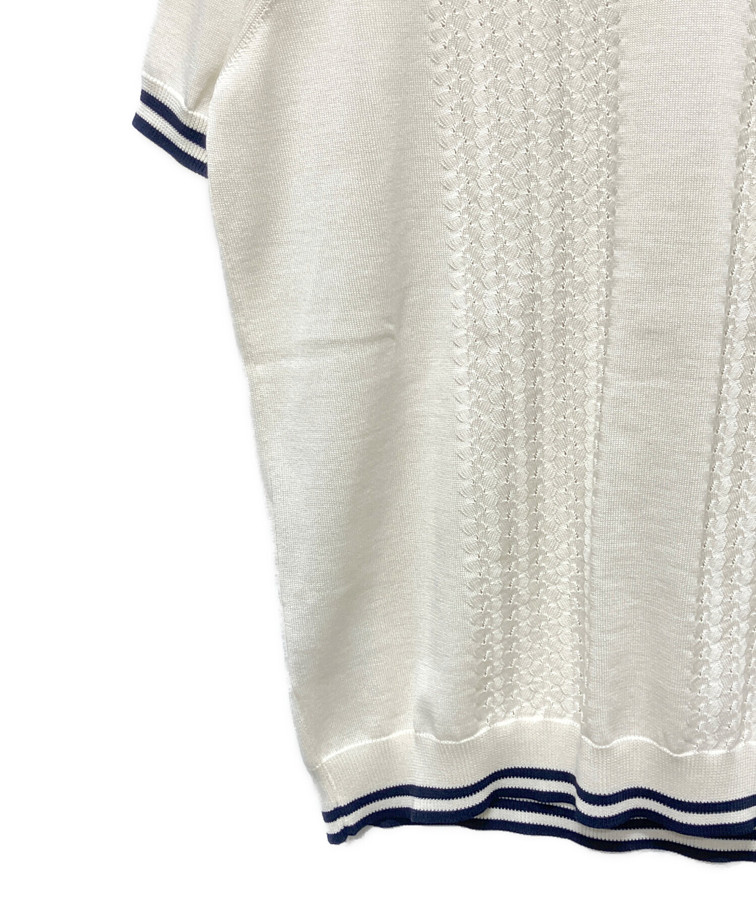 中古・古着通販】MIU MIU (ミュウミュウ) ニットポロシャツ アイボリー