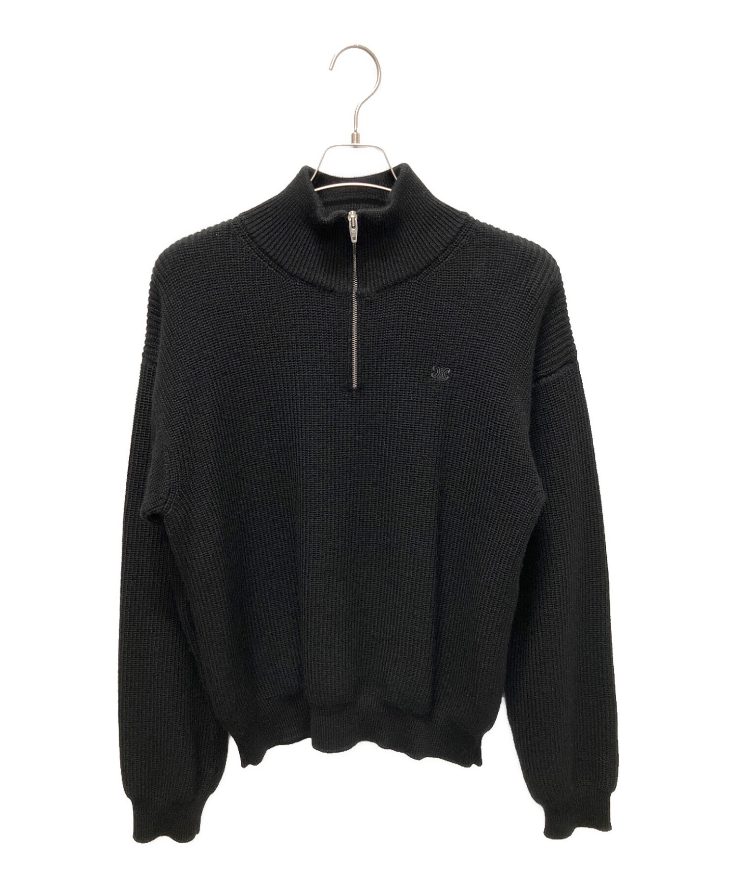 CELINE トラッカーセーター　ハーフジップ　　s 中古・古着通販】CELINE (セリーヌ) ハーフジップ プルオーバーニット