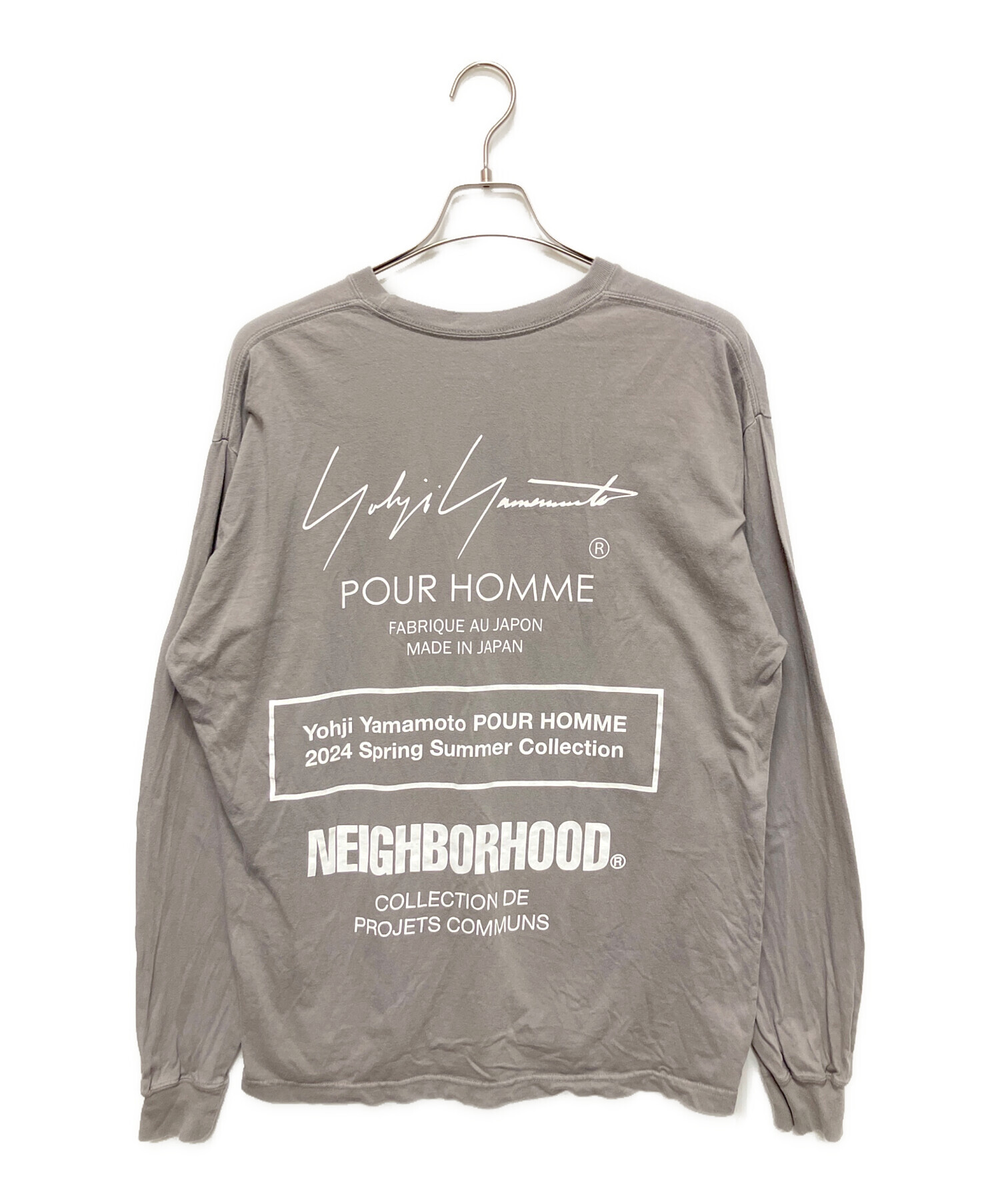 【コラボモデル】ネイバーフッド　ヨウジヤマモト　ロゴプリント　Tシャツ　L 中古・古着通販】Yohji Yamamoto pour homme (ヨウジヤマモト