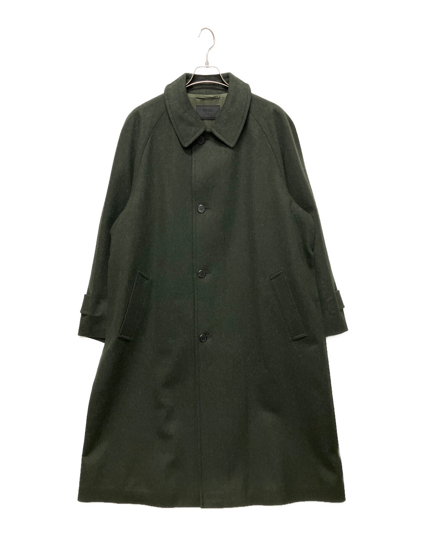 中古・古着通販】PRADA (プラダ) ウールラグランコート カーキ サイズ